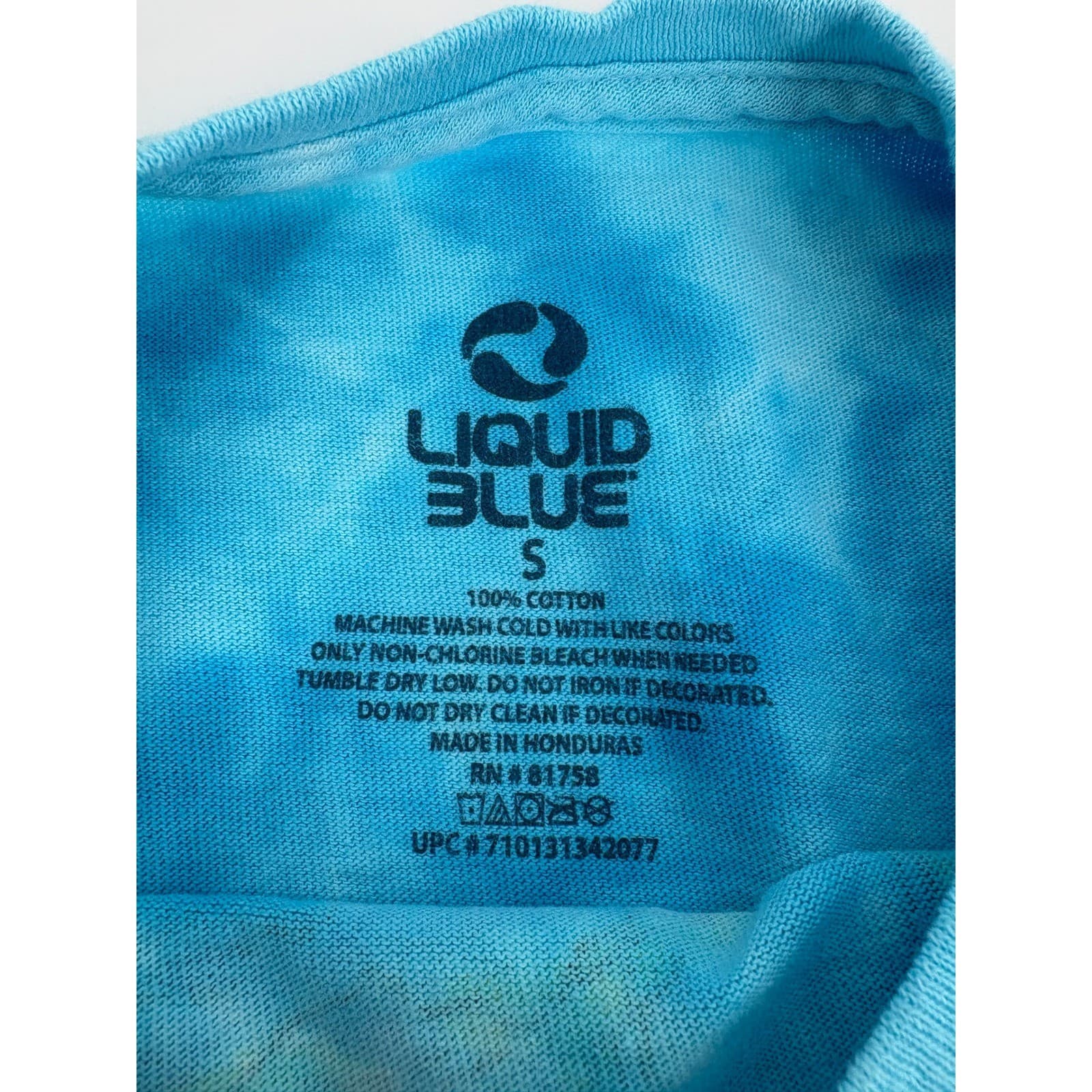 Liquid Blue Alice in Wonderland Caterpillar Tie Dye Graphic T-Shirt Small - Thumbnail 2