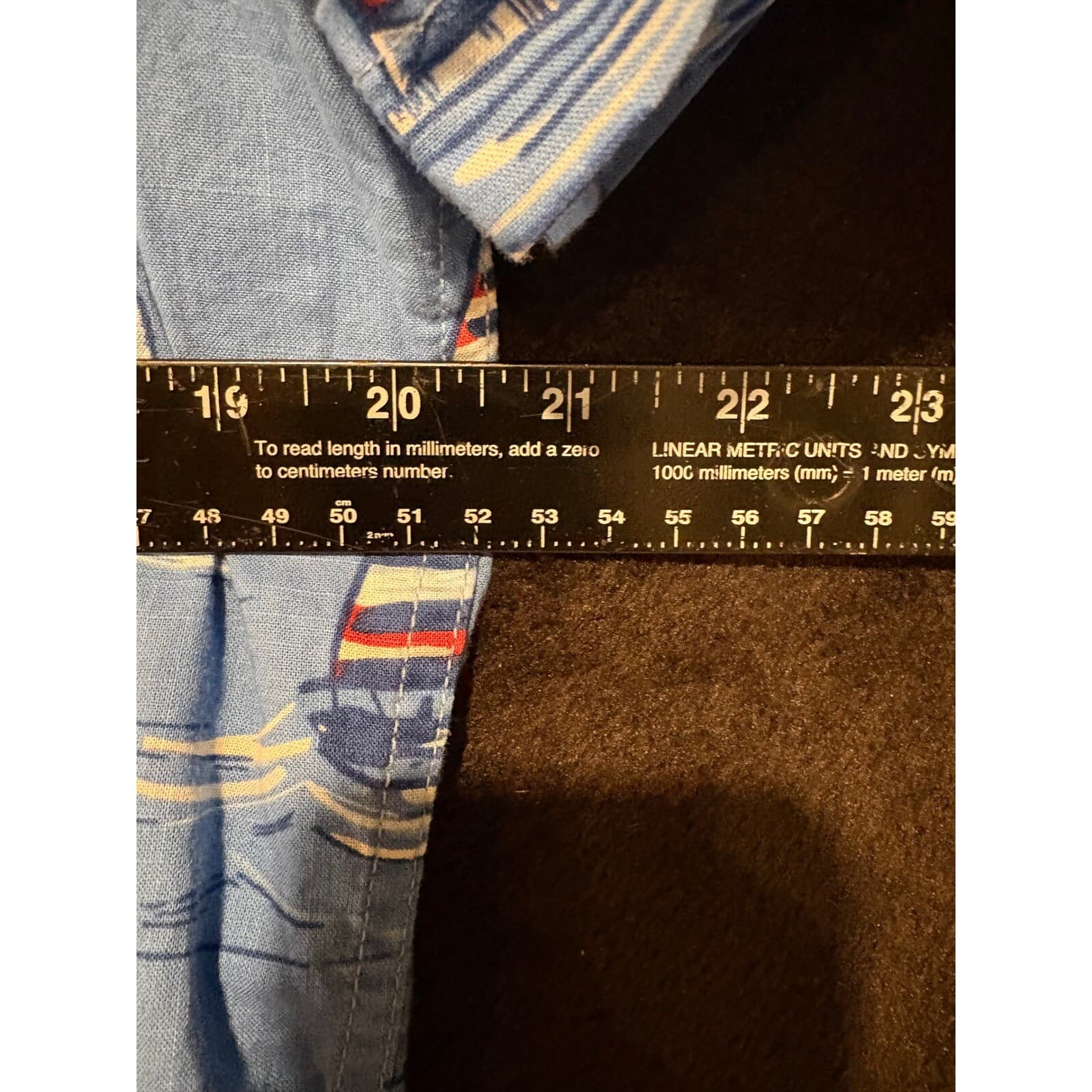 IZOD Saltwater Sailboat Print Button Up Short Sleeve Shirt Relaxed M - Thumbnail 4