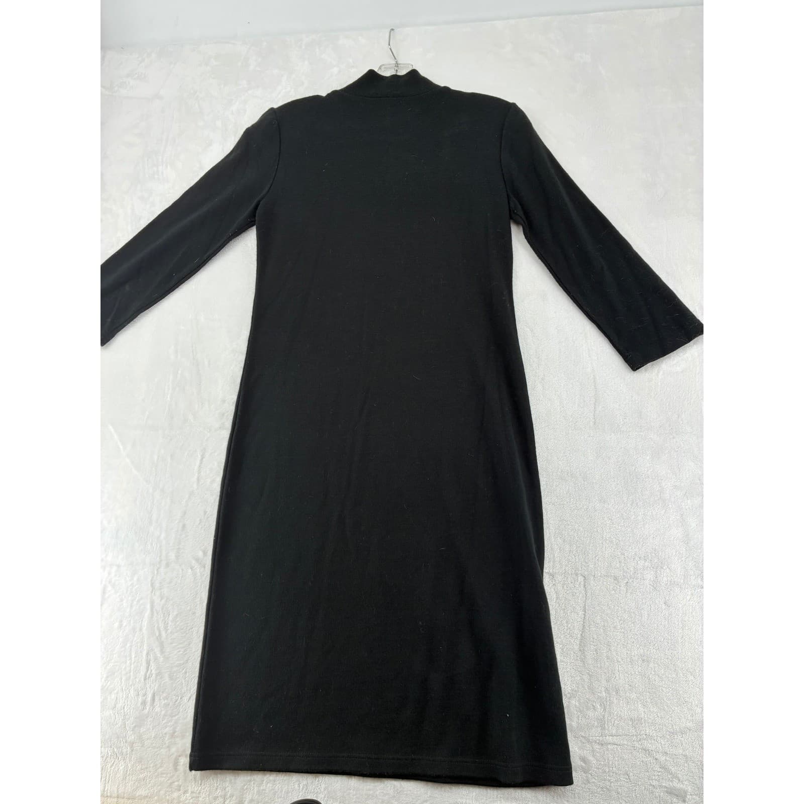 Kim Rogers Dress Womens S Mock Neck Knit Black Long Sleeve Casual - Thumbnail 6