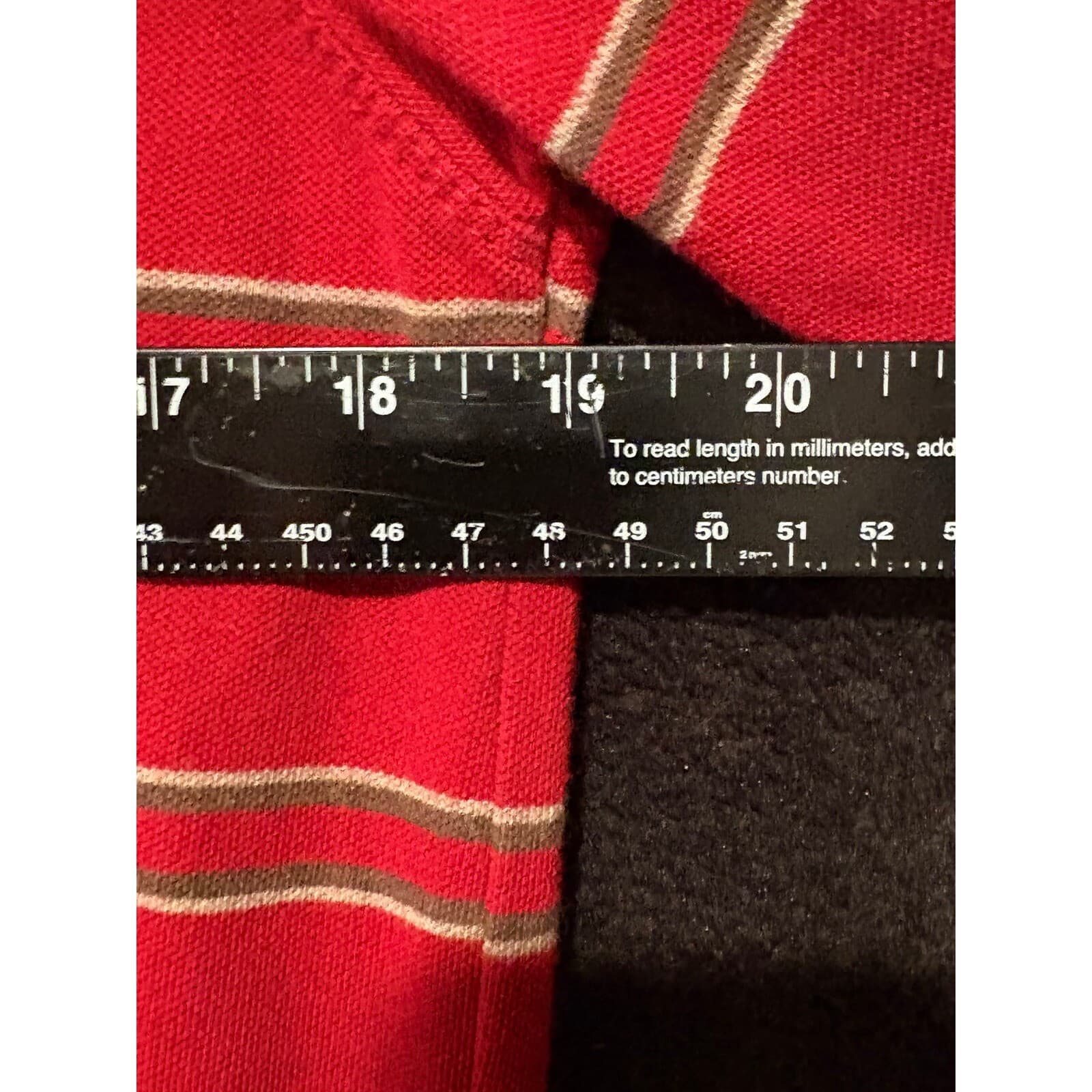 Banana Republic Striped Polo Shirt Long Sleeve Casual Red Elephant Logo M - Thumbnail 6