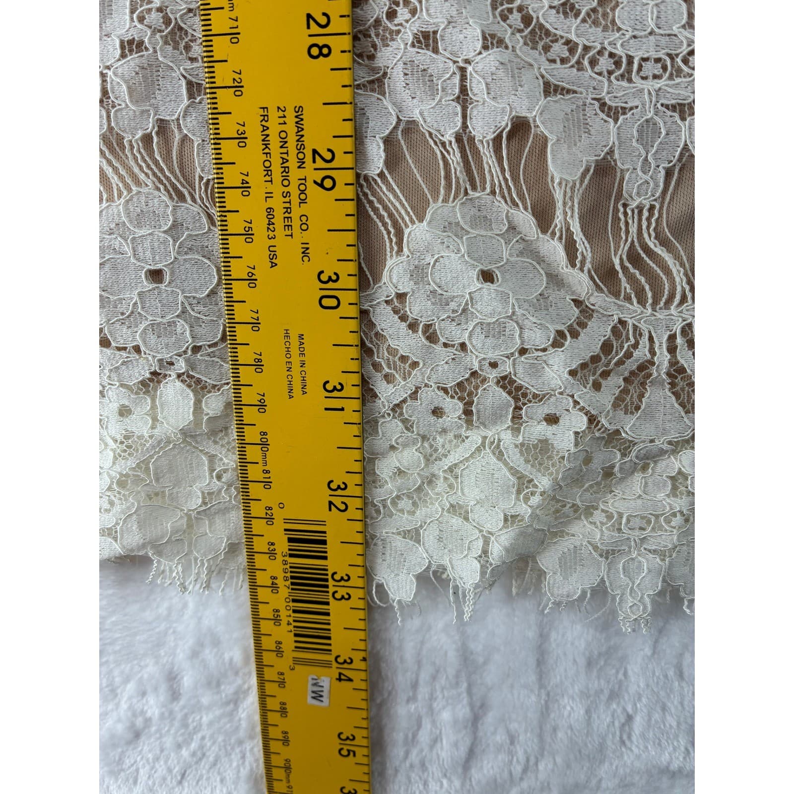 Speechless Dress Womens Large Shift Ivory Nude Floral Lace Overlay - Thumbnail 5