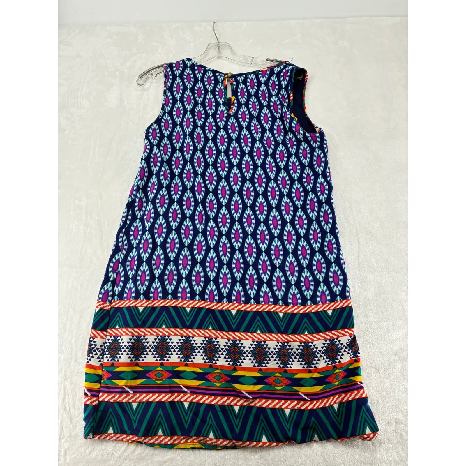 Peach Love California Dress Womens Medium Multicolor Geometric Tribal Print - Thumbnail 6