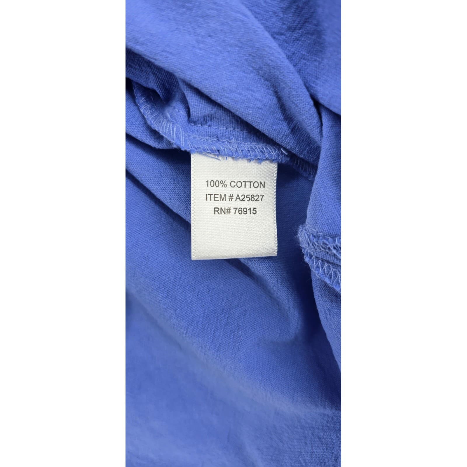 Appleseed's Blouse Womens PXL Henley Top Blue 100% Cotton 3/4 Sleeve Petite - Thumbnail 3