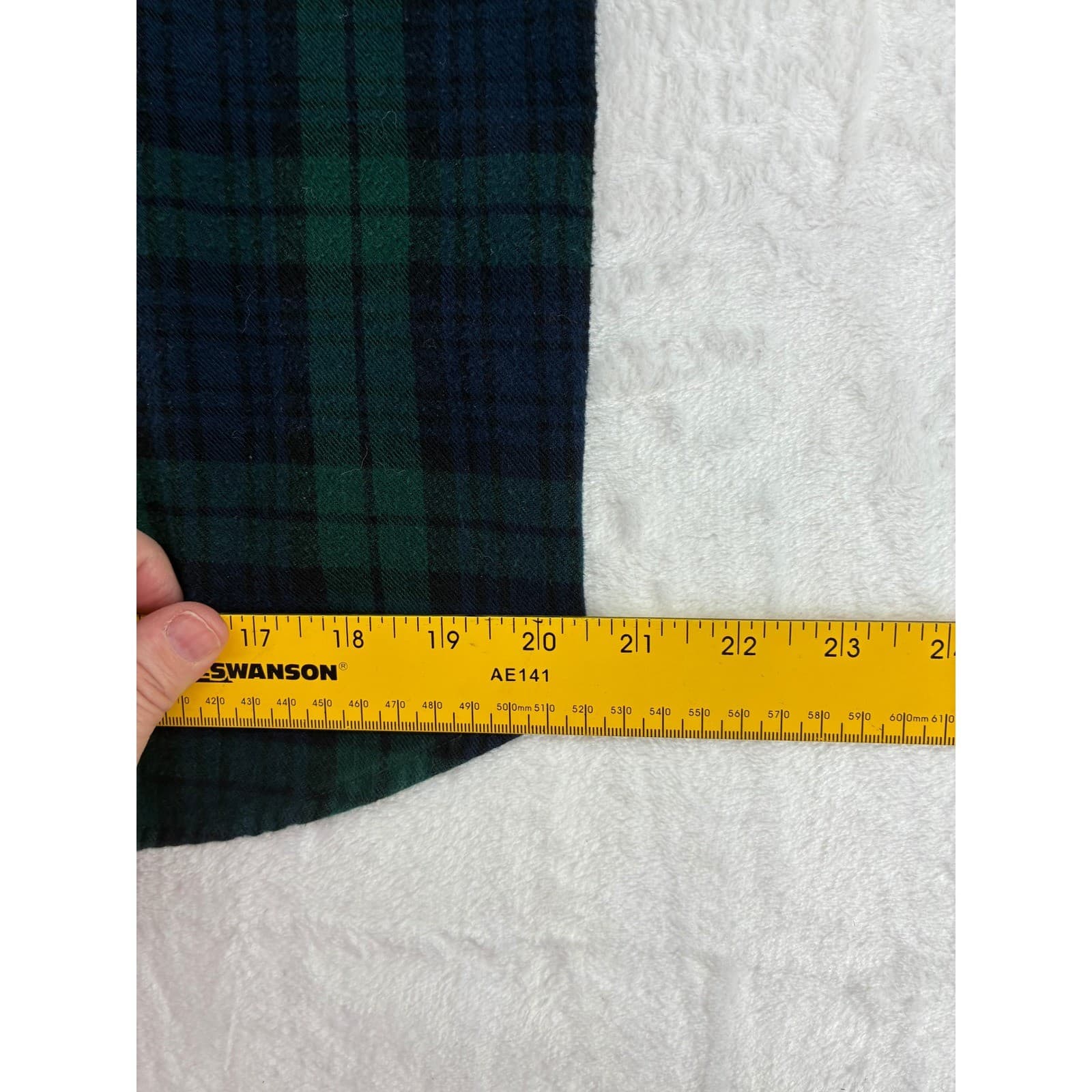 L.L. Bean Flannel Shirt Mens Medium Regular Shirt Green Blue Plaid Cotton - Thumbnail 7