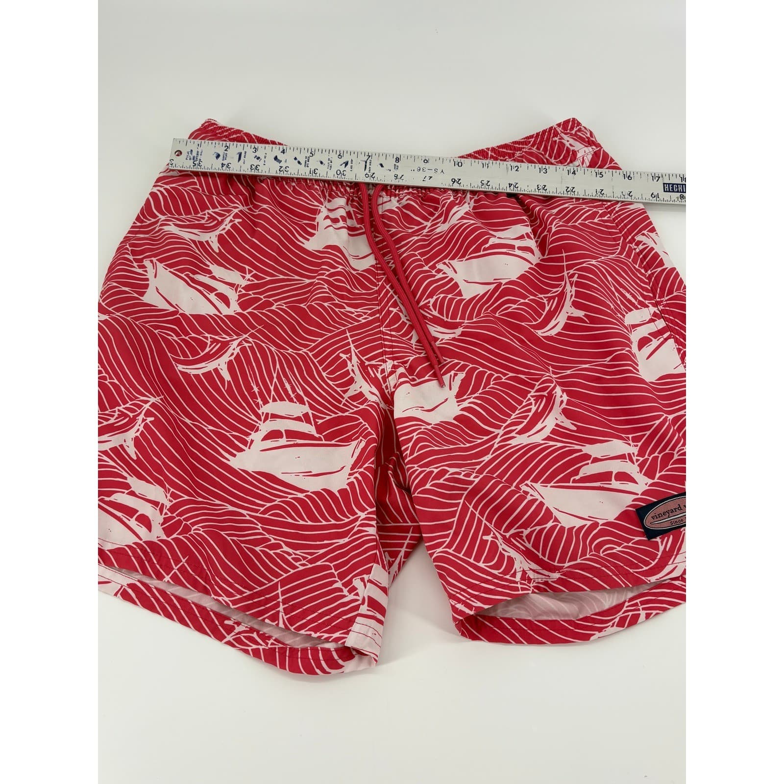 Vineyard Vines Mens Swim Trunks Boats Coral Reef Pattern Size S - Thumbnail 5