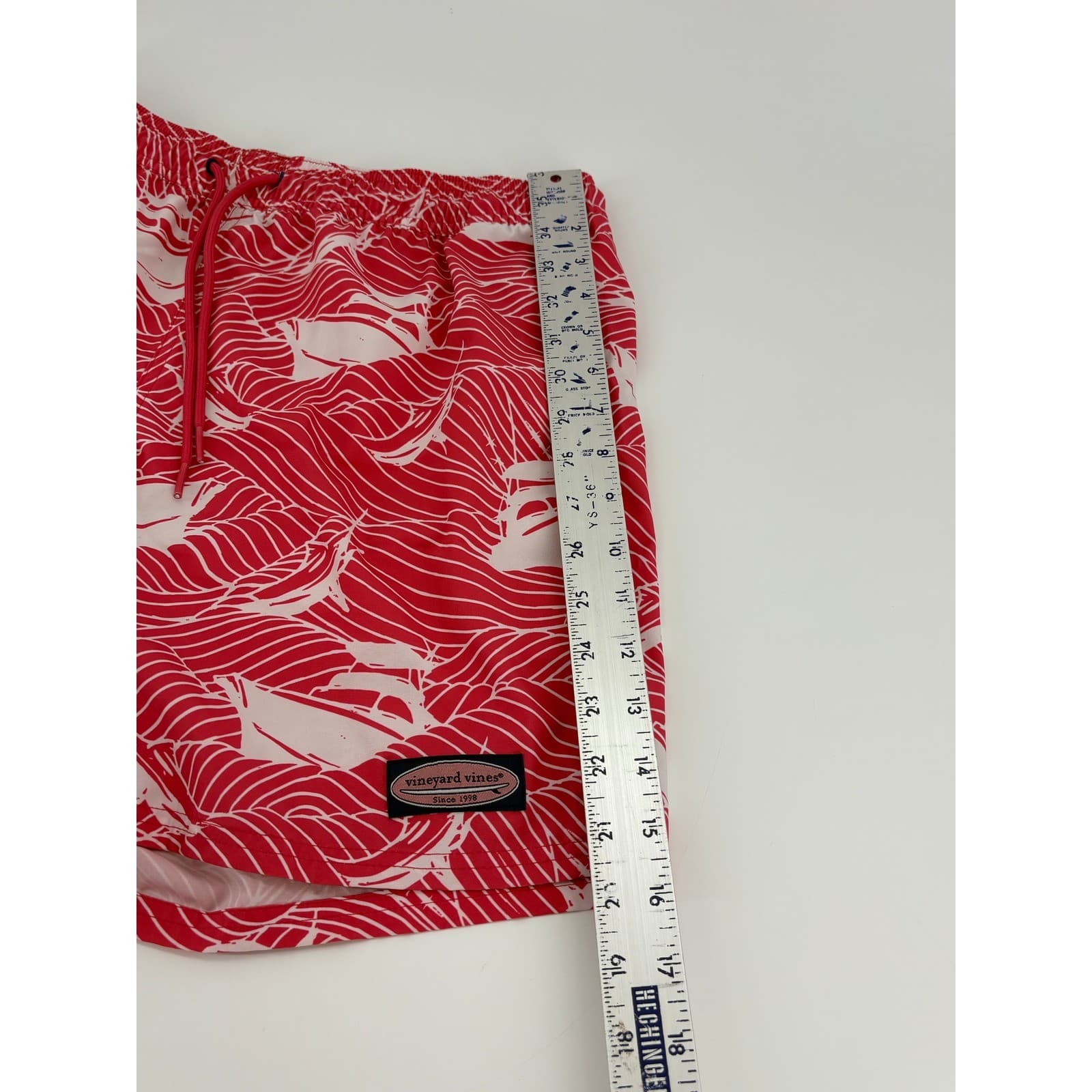 Vineyard Vines Mens Swim Trunks Boats Coral Reef Pattern Size S - Thumbnail 6