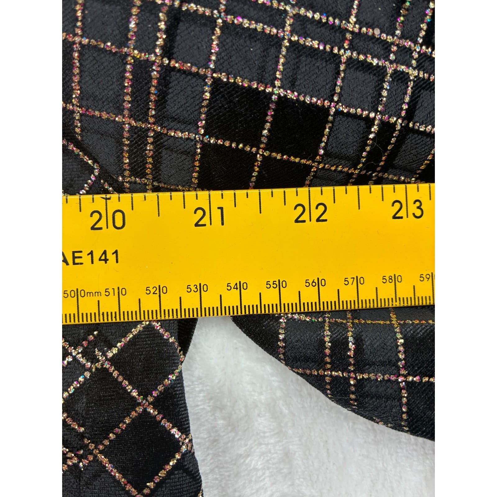 Blu Martini Blazer Womens L Blazer Black Gold Glitter Grid Sparkle Evening - Thumbnail 5