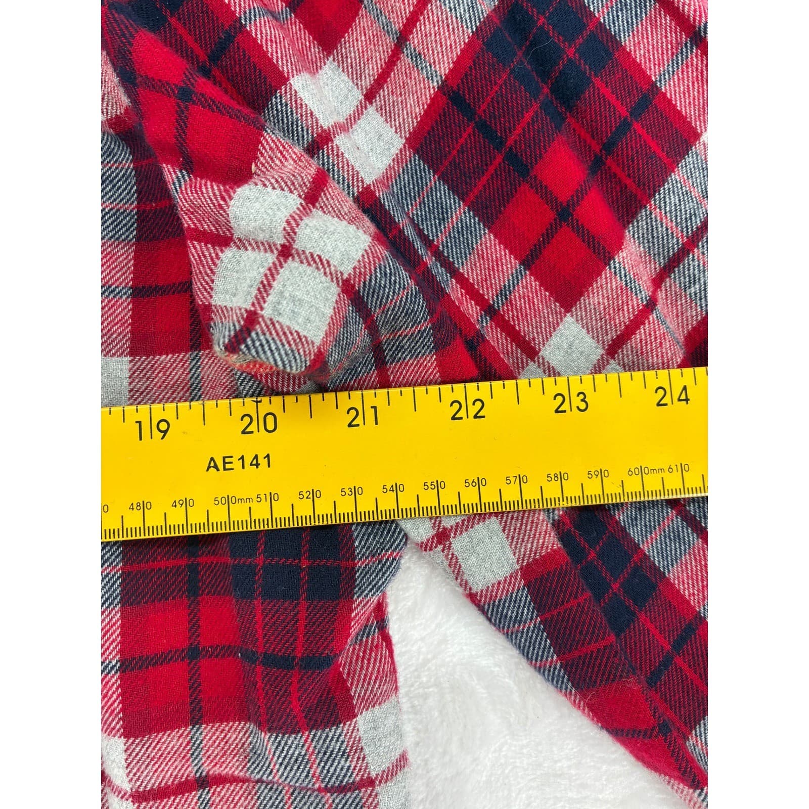 Saddlebred Shirt Mens L Button Down Red Plaid Long Sleeve Classic Fit Flannel - Thumbnail 5
