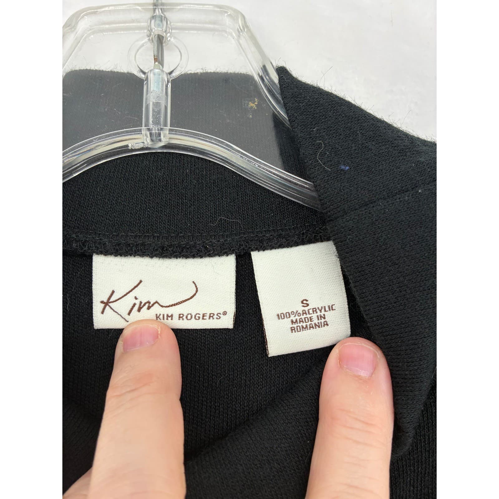 Kim Rogers Dress Womens S Mock Neck Knit Black Long Sleeve Casual - Thumbnail 2