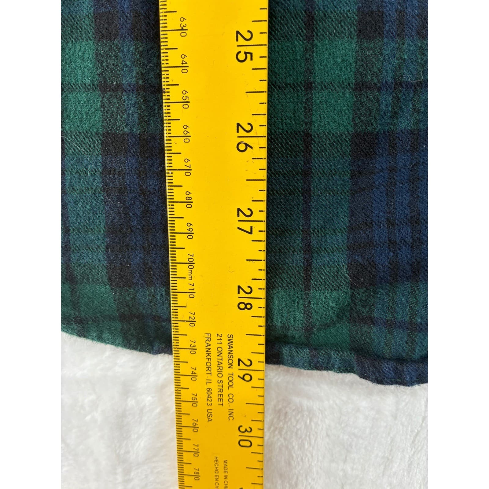 L.L. Bean Flannel Shirt Mens Medium Regular Shirt Green Blue Plaid Cotton - Thumbnail 6