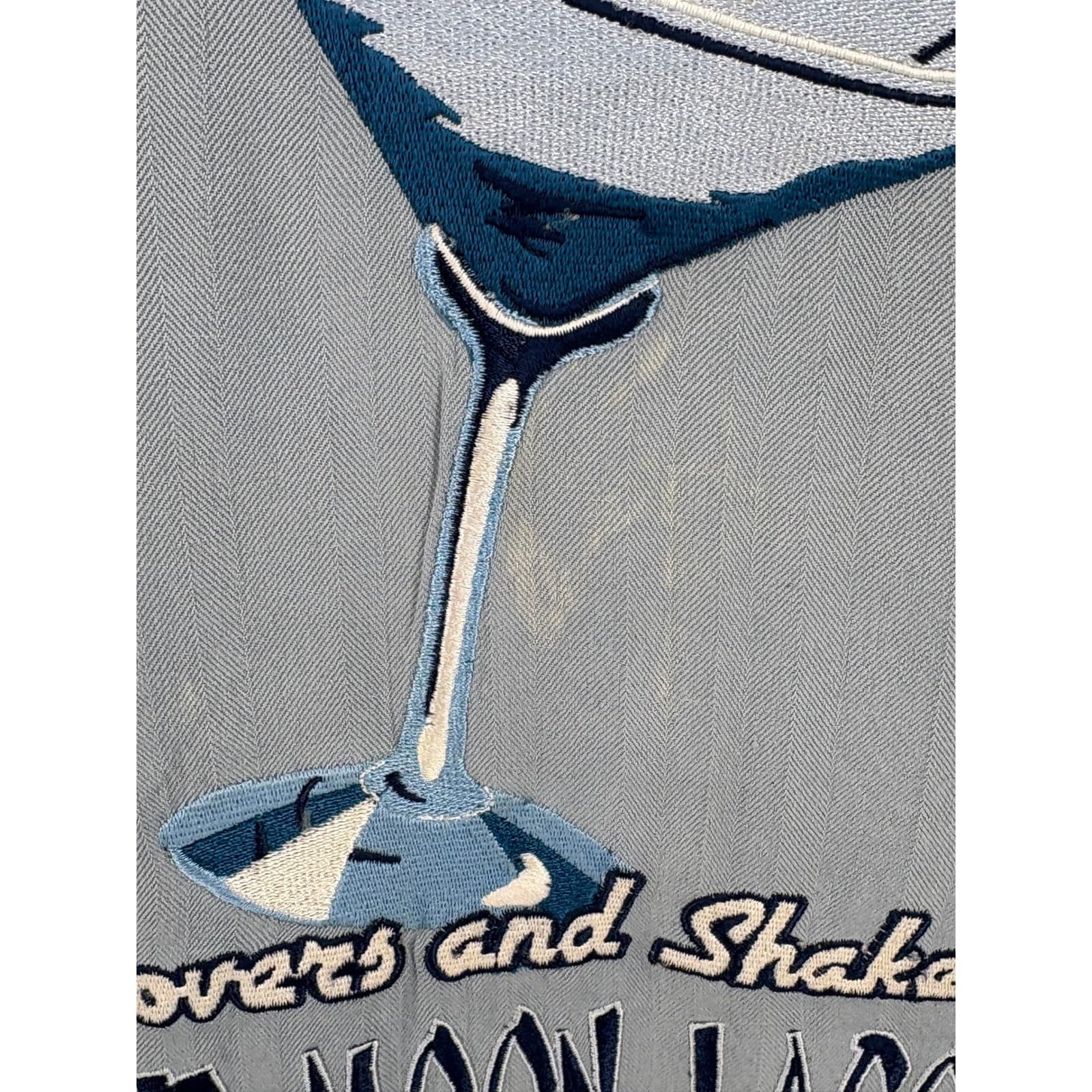 Joe Martin Cocktail Isle Blue Moon Lagoon Silk Shirt Mens Large Camp - Thumbnail 4