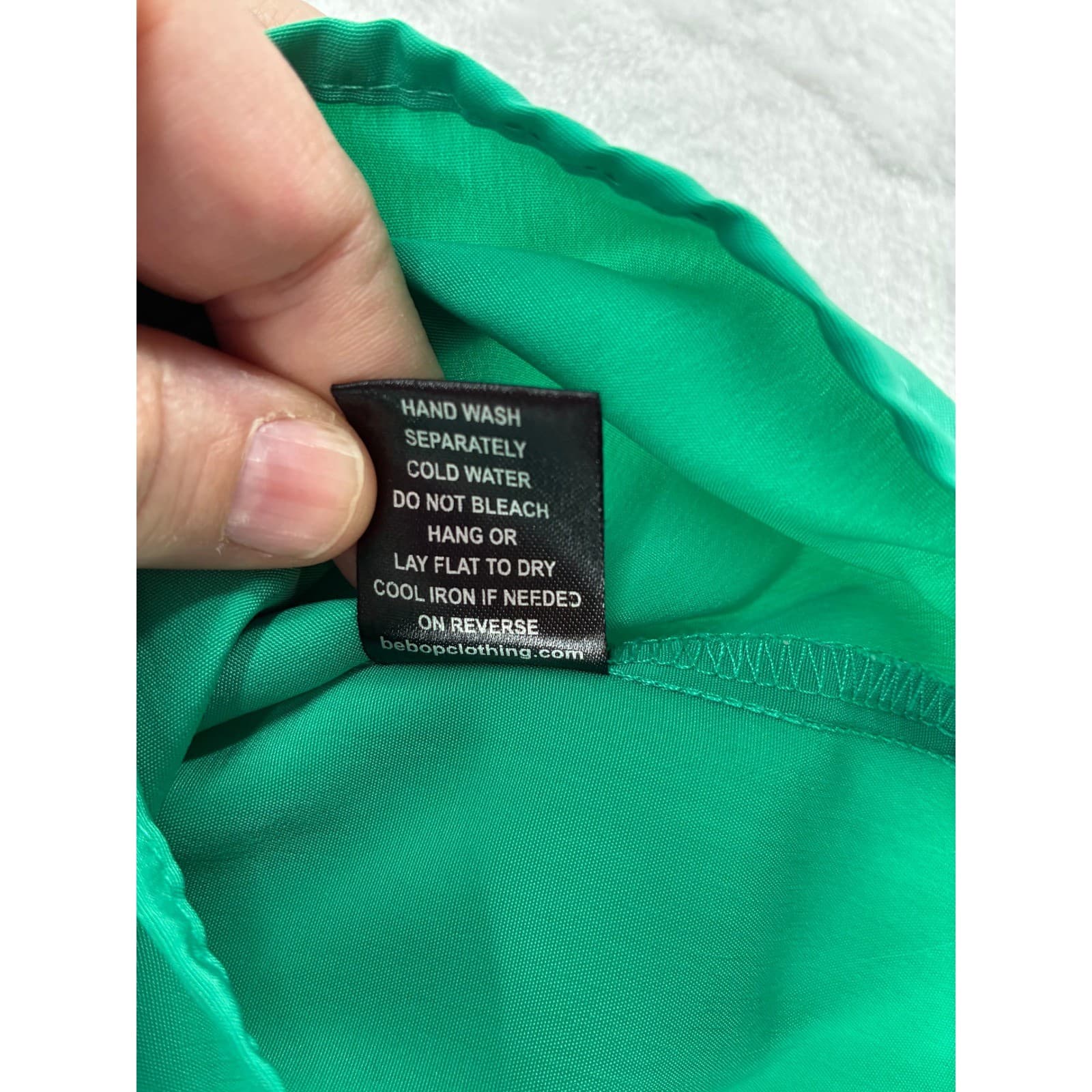 BeBop Dress Womens Size M Sleeveless Green Studded V-Neck Elastic Waist Mini - Thumbnail 4
