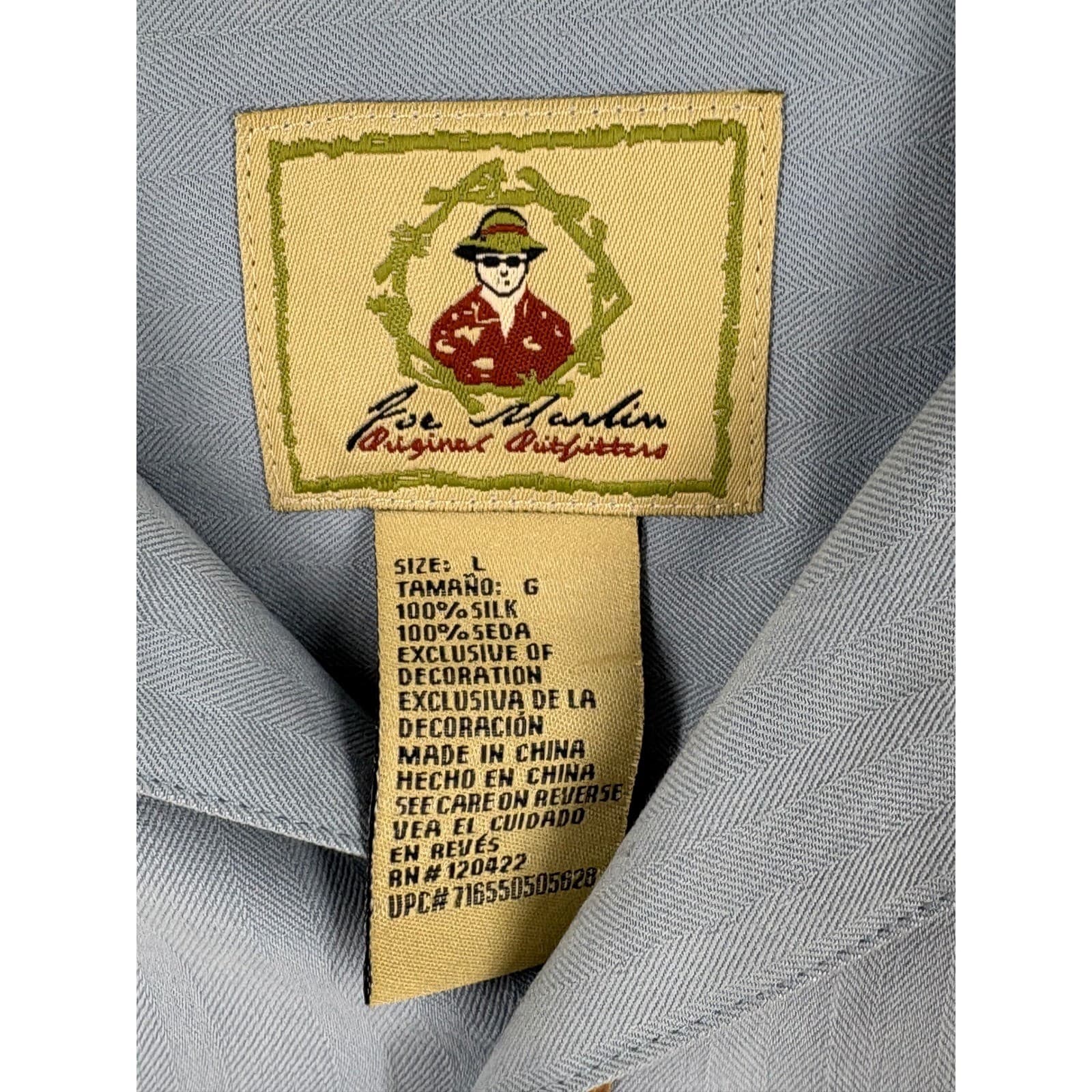 Joe Martin Cocktail Isle Blue Moon Lagoon Silk Shirt Mens Large Camp - Thumbnail 6