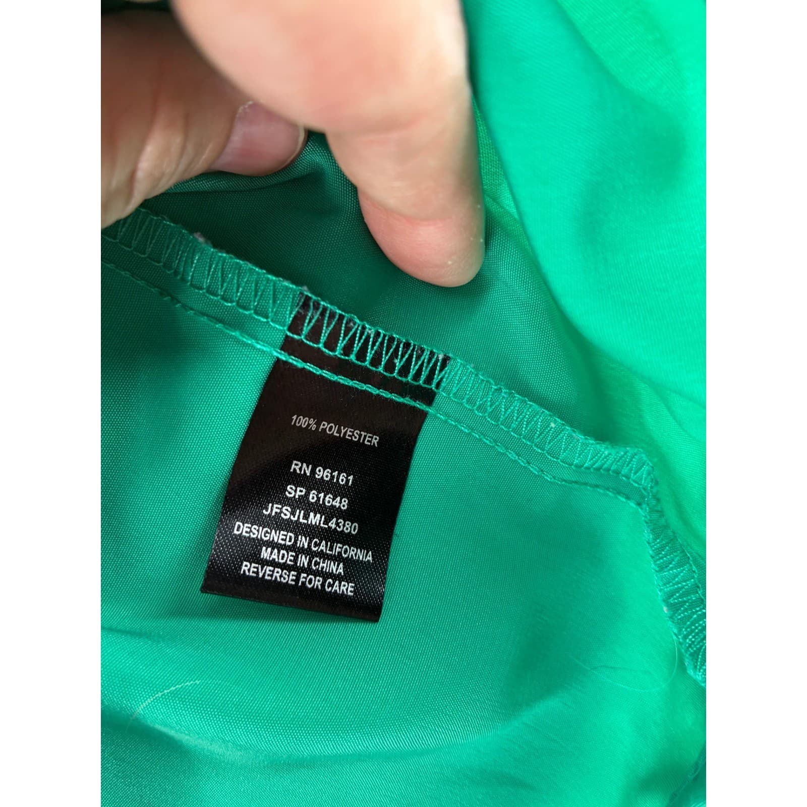 BeBop Dress Womens Size M Sleeveless Green Studded V-Neck Elastic Waist Mini - Thumbnail 3