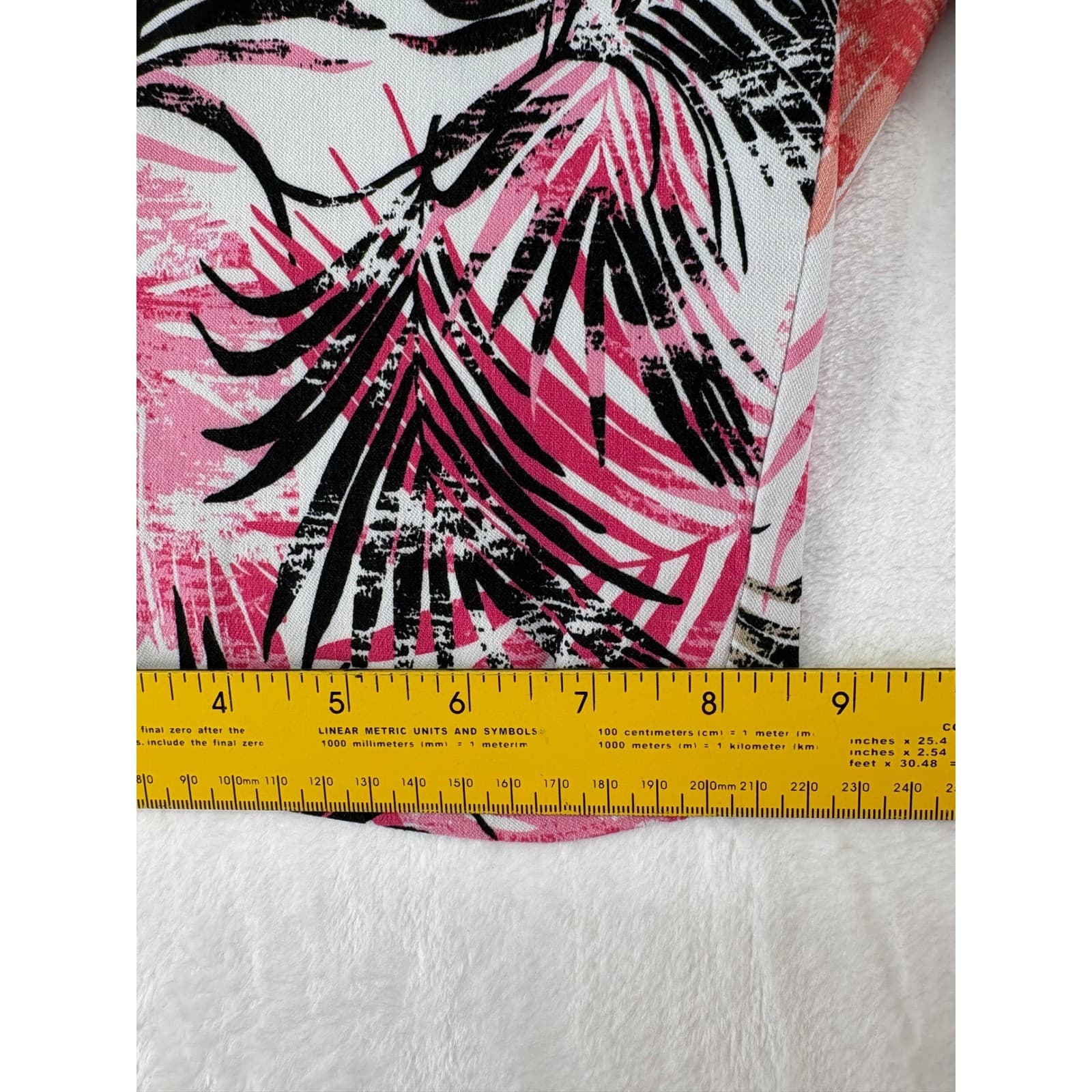 N Touch Bermuda Shorts Womens 10 Shorts Pink Tropical Palm Leaf Print Stretch - Thumbnail 5