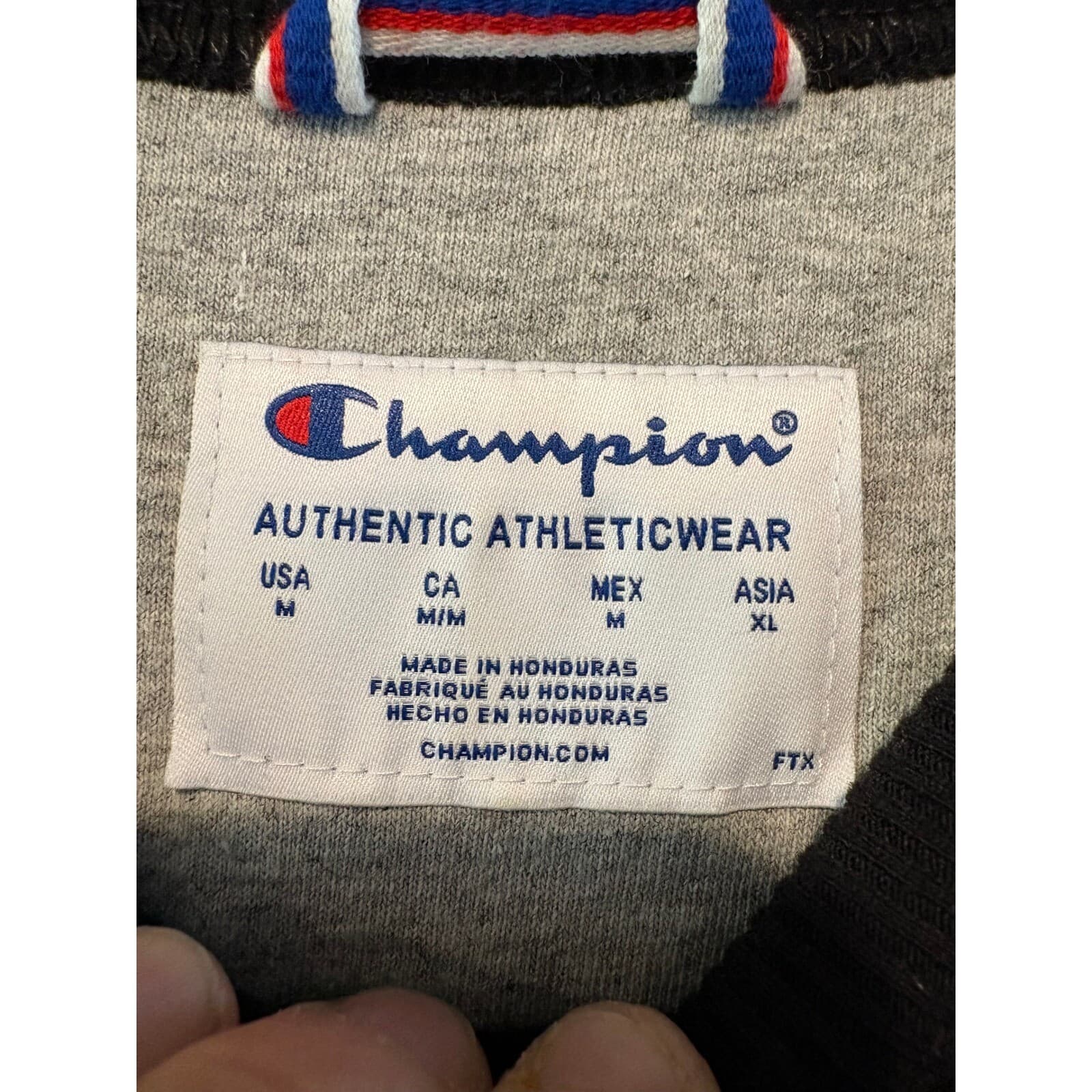 Champion Crew Neck Sweatshirt Pullover Minimalist Logo Black Mens Size M - Thumbnail 2