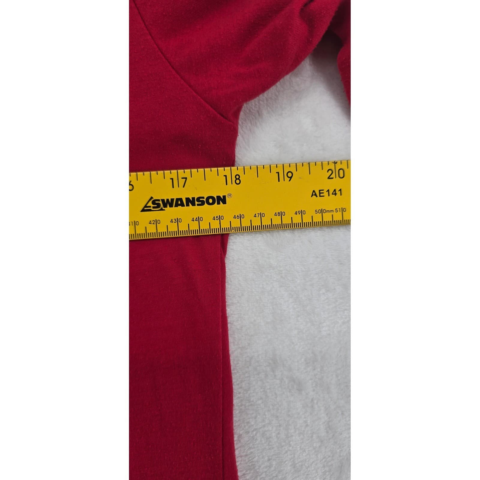 Leon Levin Polo Womens S Long Sleeve Shirt Red Cotton Blend Solid Button 6397 - Thumbnail 3