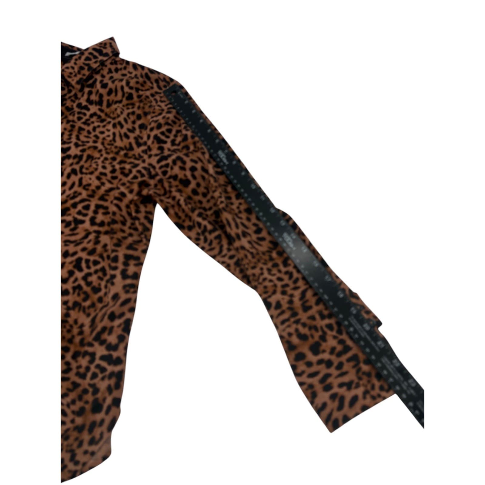 Chico's Button Down Womens 1 Shirt Leopard No-Iron Chic Stretch Brown - Thumbnail 6