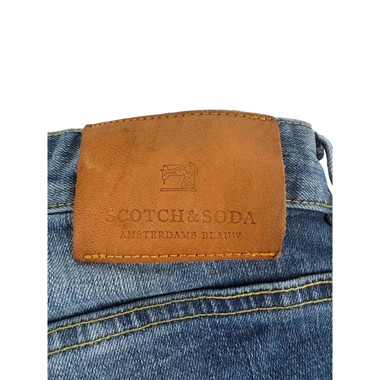 Scotch & Soda Ralston Mens 34 Jeans Blue Regular Slim Fit Amsterdams Blauw Denim - Thumbnail 2