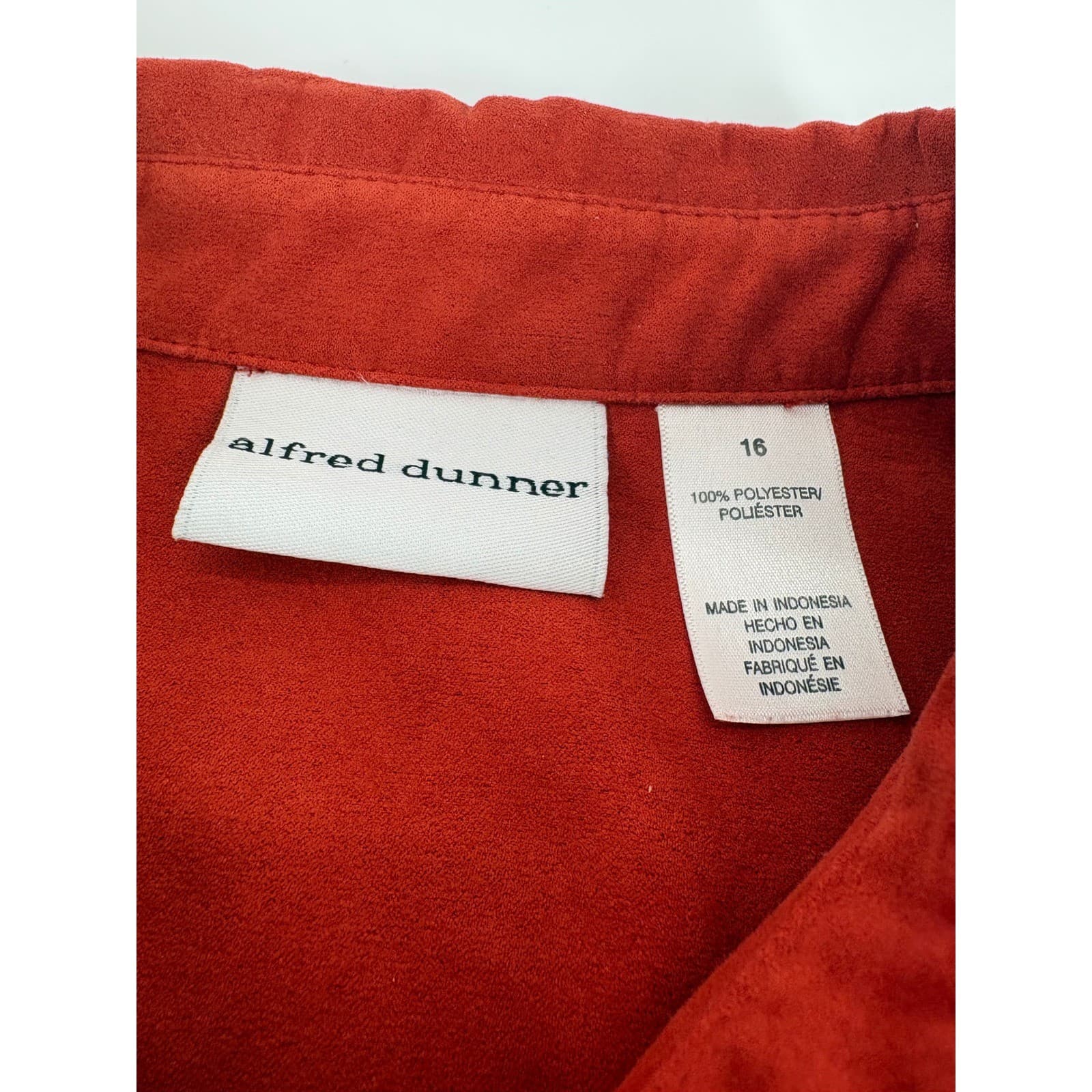 Alfred Dunner Womens Shirt Size 16 Orange Long Sleeve Button Front Pockets - Thumbnail 3