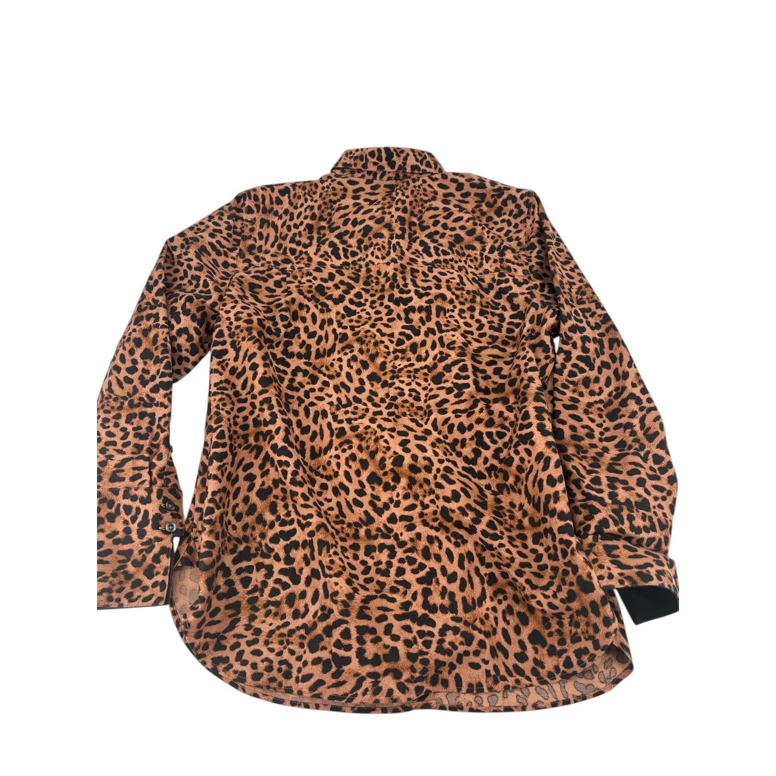 Chico's Button Down Womens 1 Shirt Leopard No-Iron Chic Stretch Brown - Thumbnail 7