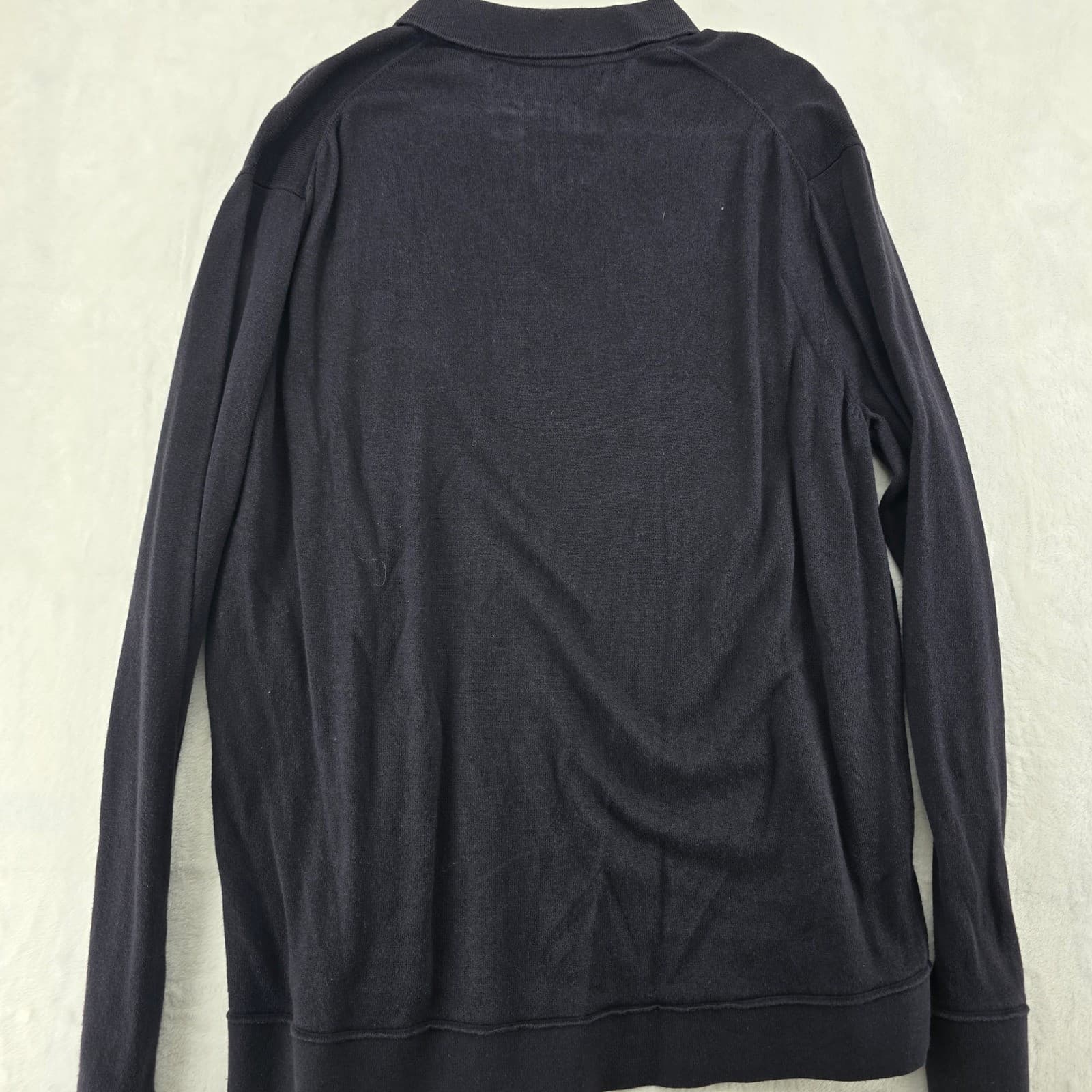 Perry Ellis Polo Mens L Sweater Black Bamboo Cotton Blend Long Sleeve - Thumbnail 7