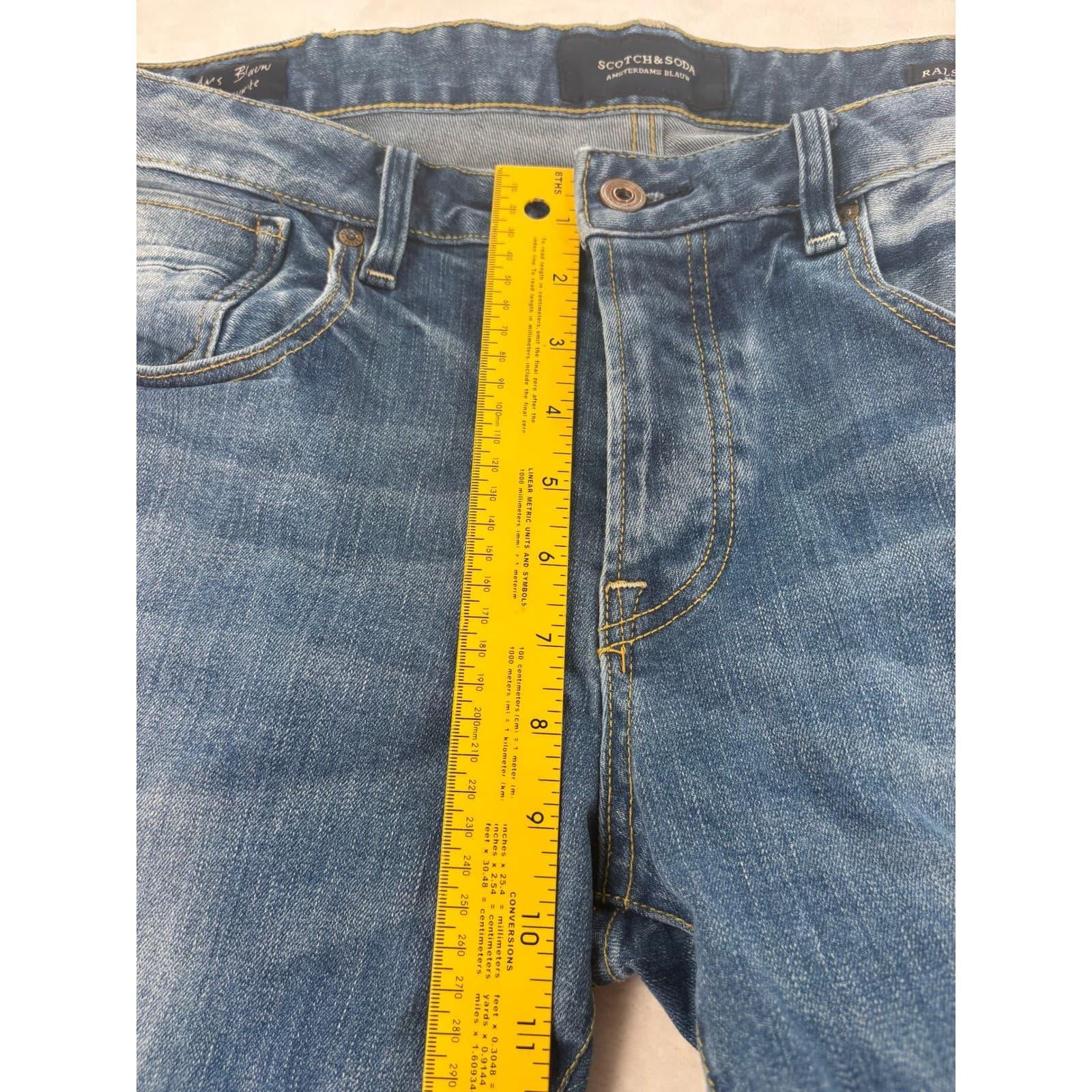 Scotch & Soda Ralston Mens 34 Jeans Blue Regular Slim Fit Amsterdams Blauw Denim - Thumbnail 8