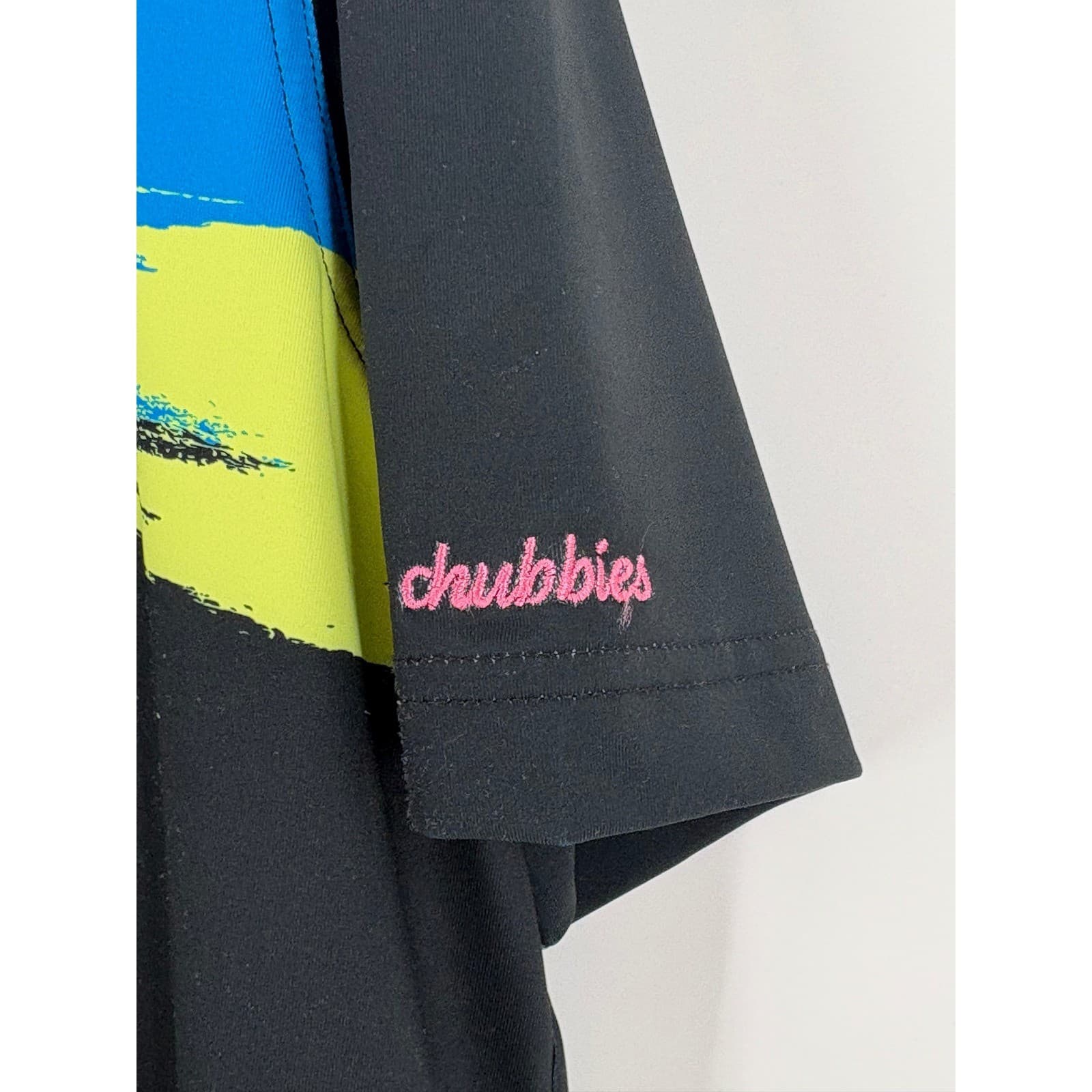 Chubbies Men's Polo Shirt Black Brushstroke Graphic Golf Athletic Large L - Thumbnail 3