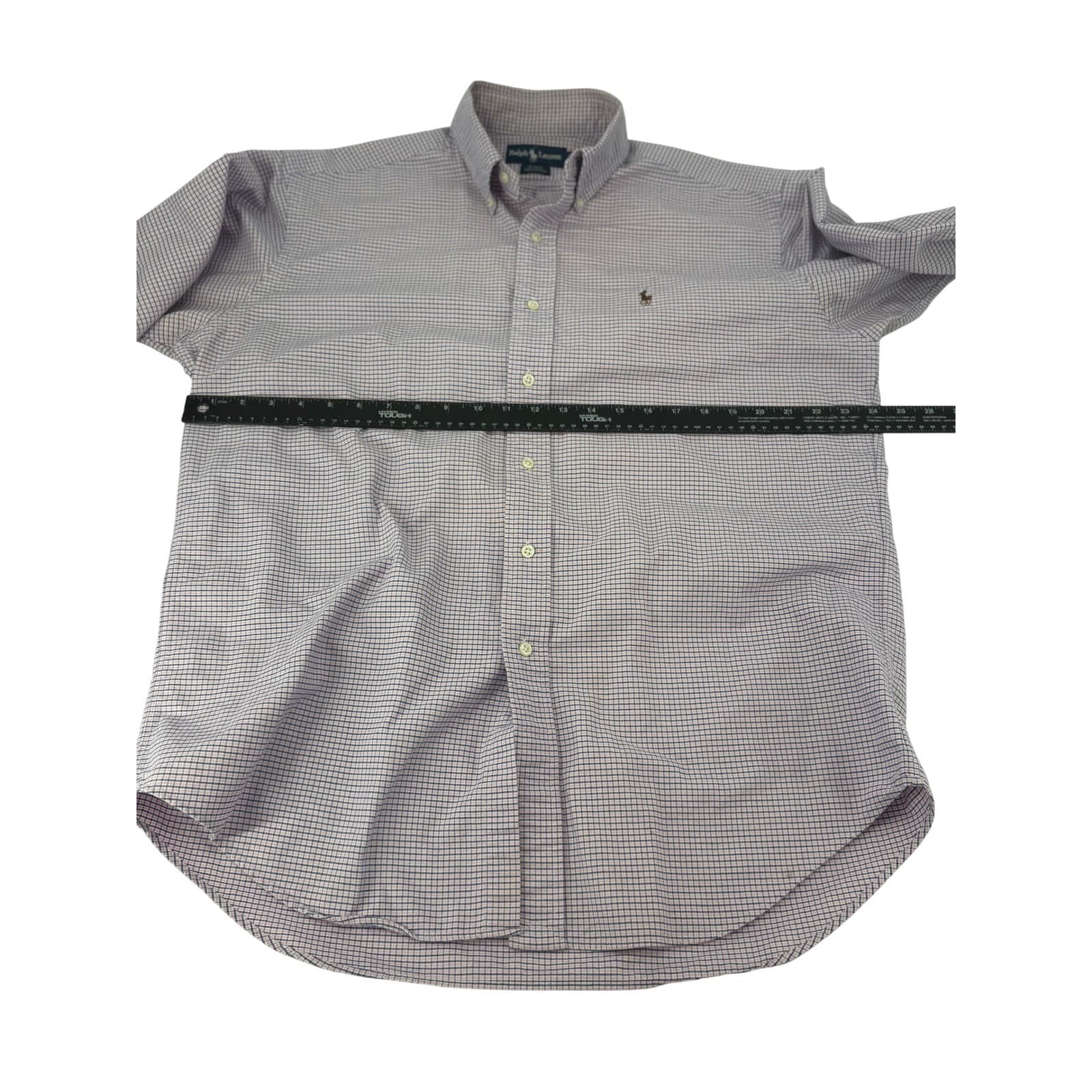 Ralph Lauren Blake Mens M Button Down Shirt Purple Check Long Sleeve Cotton - Thumbnail 4