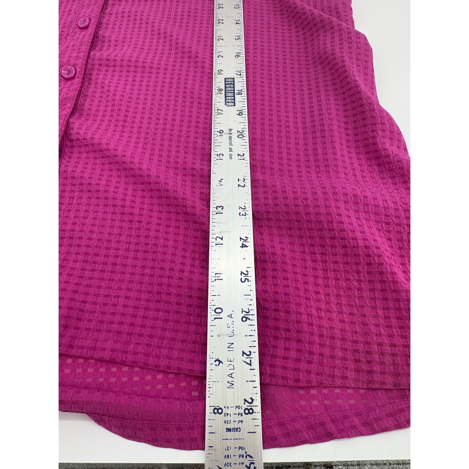 Bon Worth Womens Top Medium Purple Button Down 3/4 Sleeve Tunic Blouse - Thumbnail 5