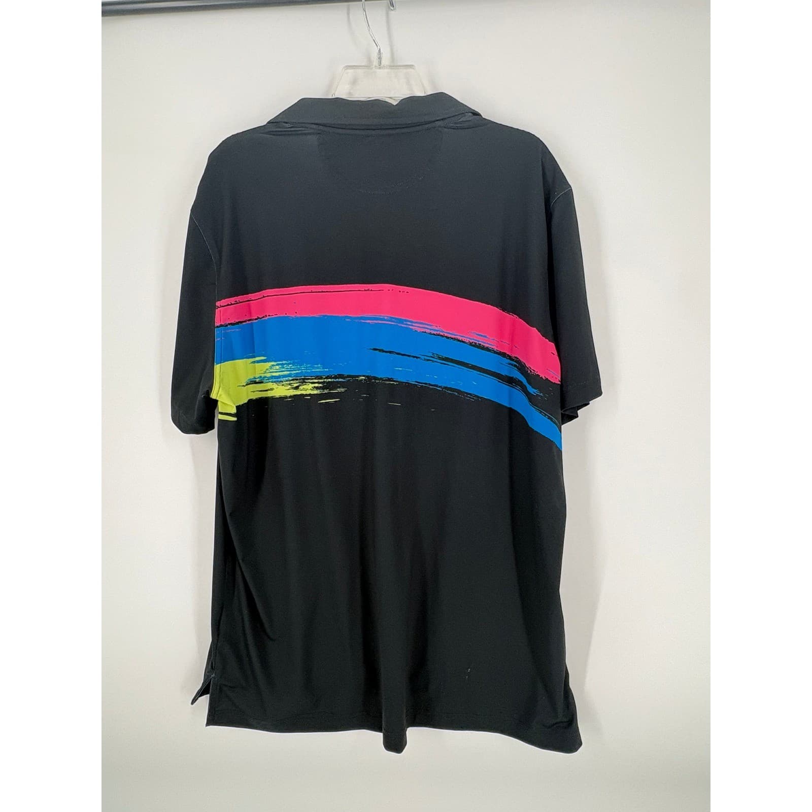 Chubbies Men's Polo Shirt Black Brushstroke Graphic Golf Athletic Large L - Thumbnail 4