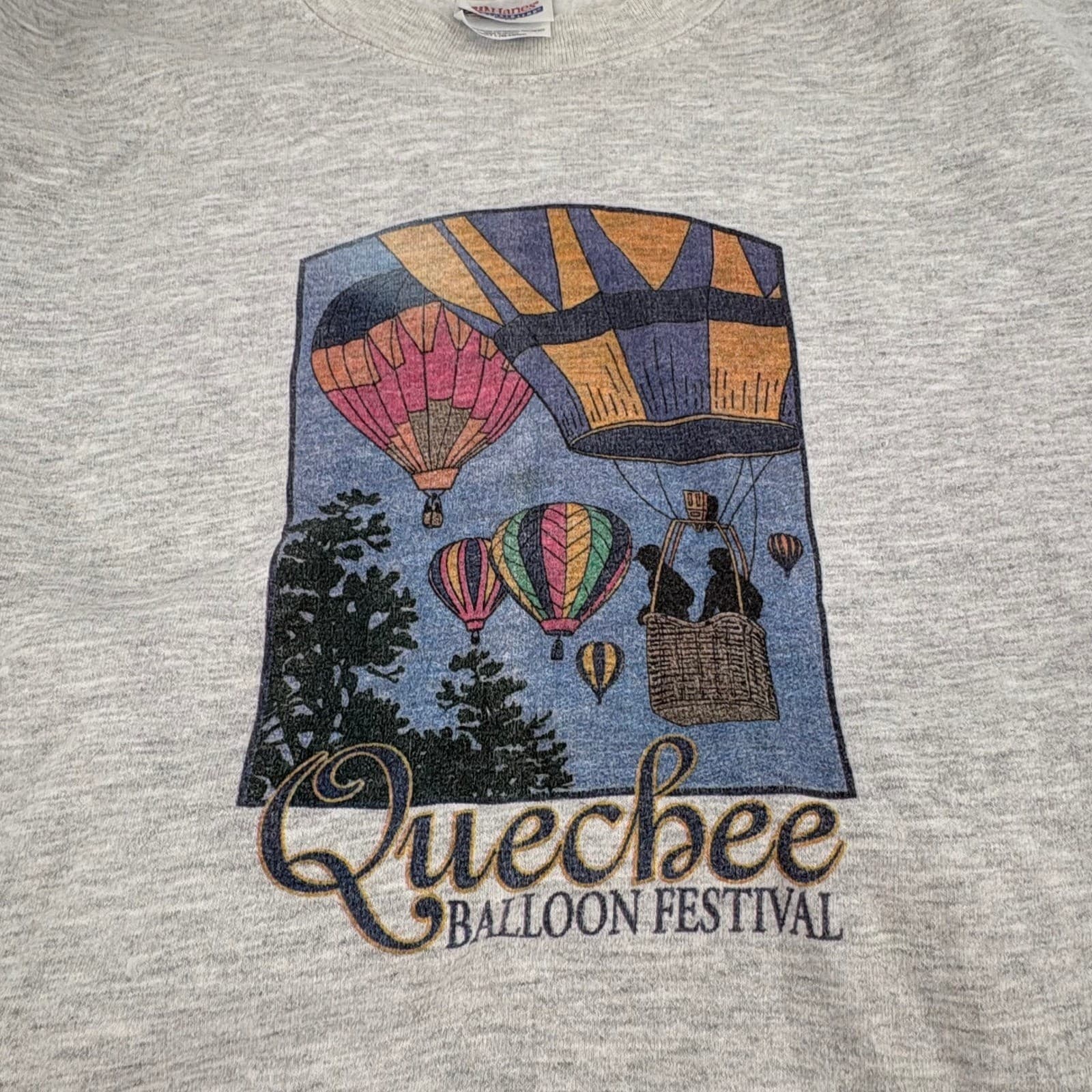 Vintage Quebec Balloon Festival Sweatshirt Hanes Comfortblend Gray Adult Large - Thumbnail 4