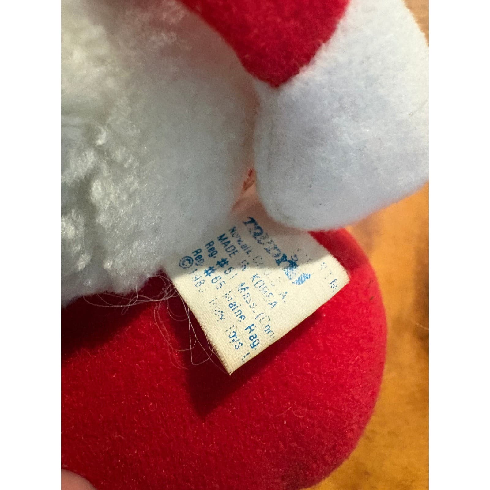 Russ Berrie Atlanta Braves Plush OS Baseball Mascot White Red Blue Vintage Plush - Thumbnail 2