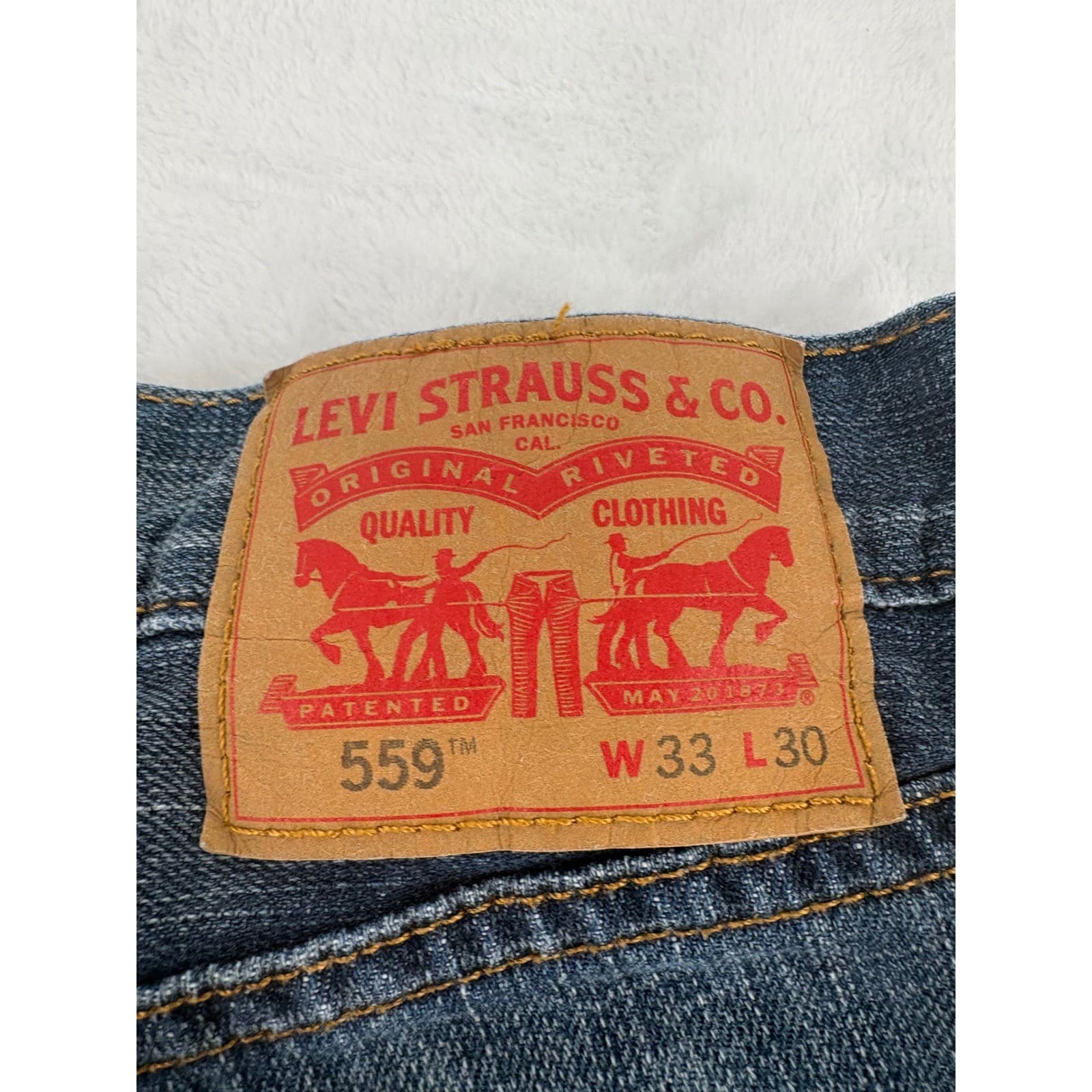 Levis 559 Jeans Mens 33x30 Relaxed Straight Blue Medium Wash Denim - Thumbnail 2