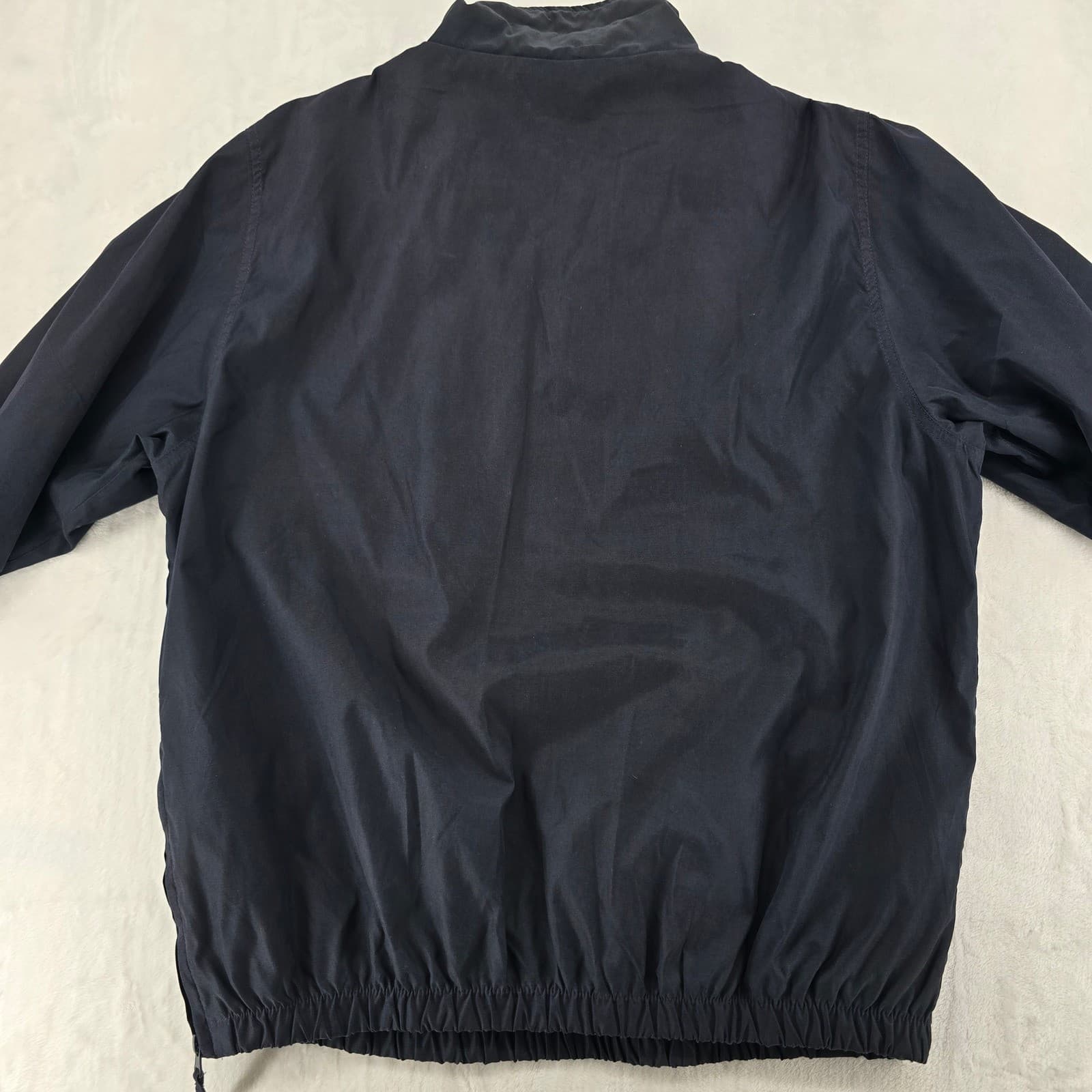 Tres Bien Windbreaker Womens L Jacket Navy Blue Quarter Snap Mock Neck - Thumbnail 6