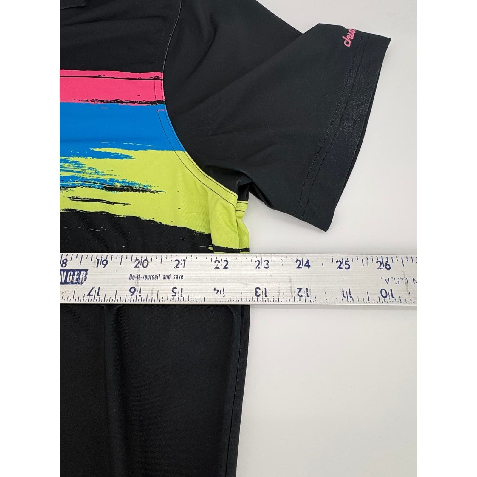 Chubbies Men's Polo Shirt Black Brushstroke Graphic Golf Athletic Large L - Thumbnail 5
