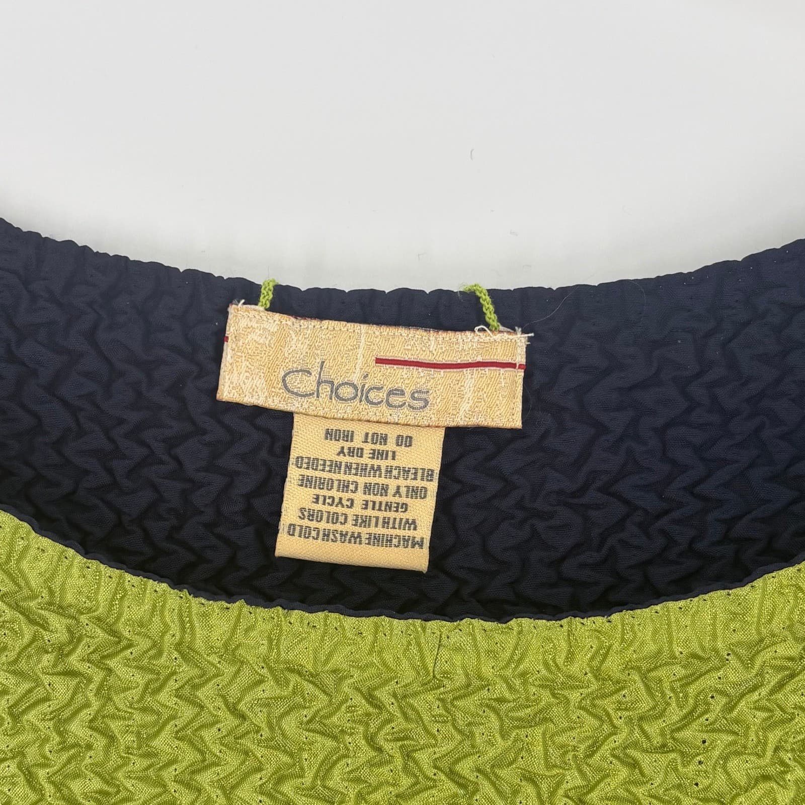 Choices Womens Sleeveless Tank Top Green/Black Textured Reversible Medium - Thumbnail 2