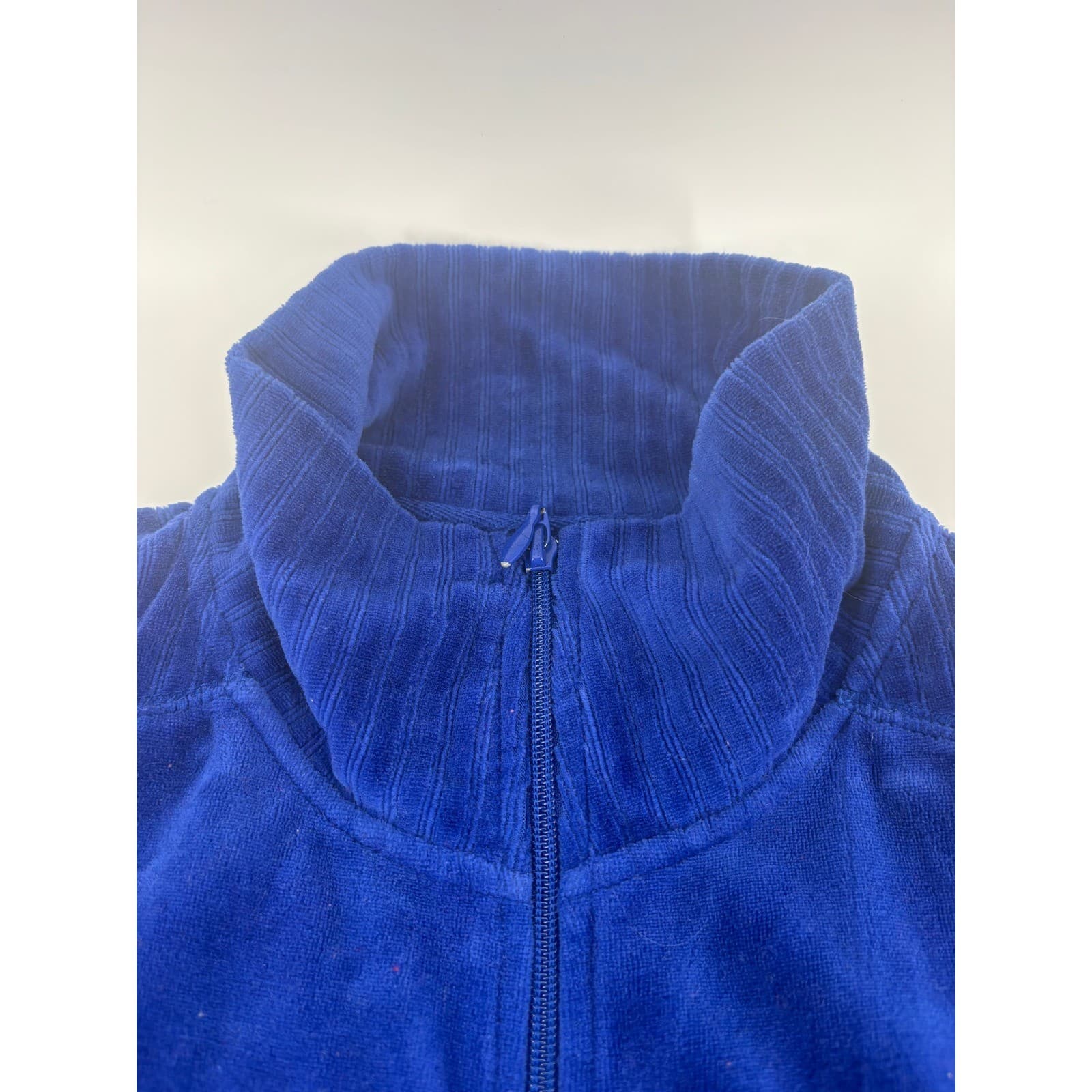 BonWorth Royal Blue Corduroy Full Zip Jacket Women's Medium Collared - Thumbnail 4