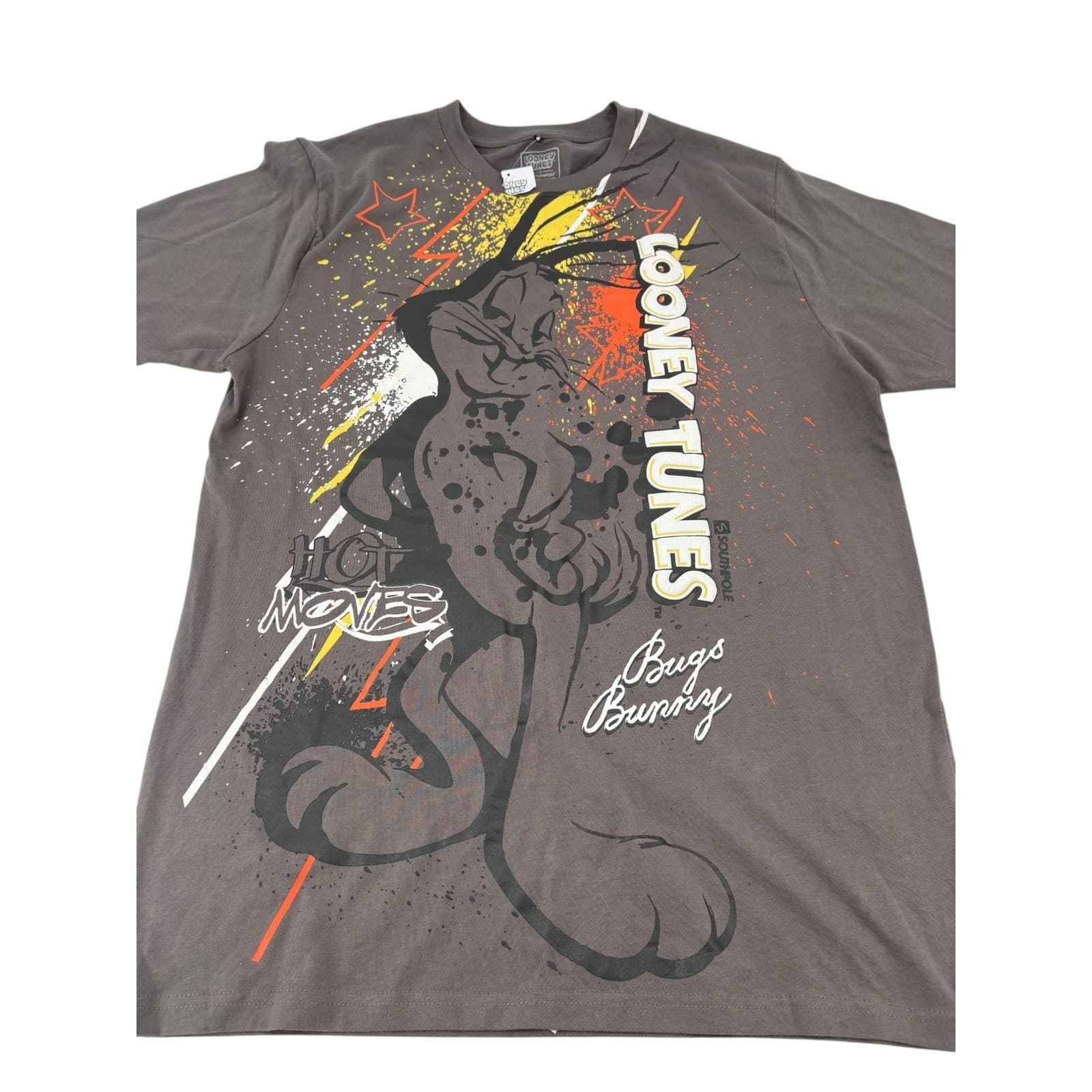 Southpole Looney Tunes Mens XL T-Shirt Gray Bugs Bunny Hot Moves Graphic Tee - Thumbnail 2