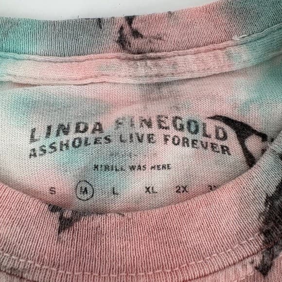 Linda Finegold Tee Shirt Heart Flames Graphic Get A Grip Ass holes Live Forever - Thumbnail 3