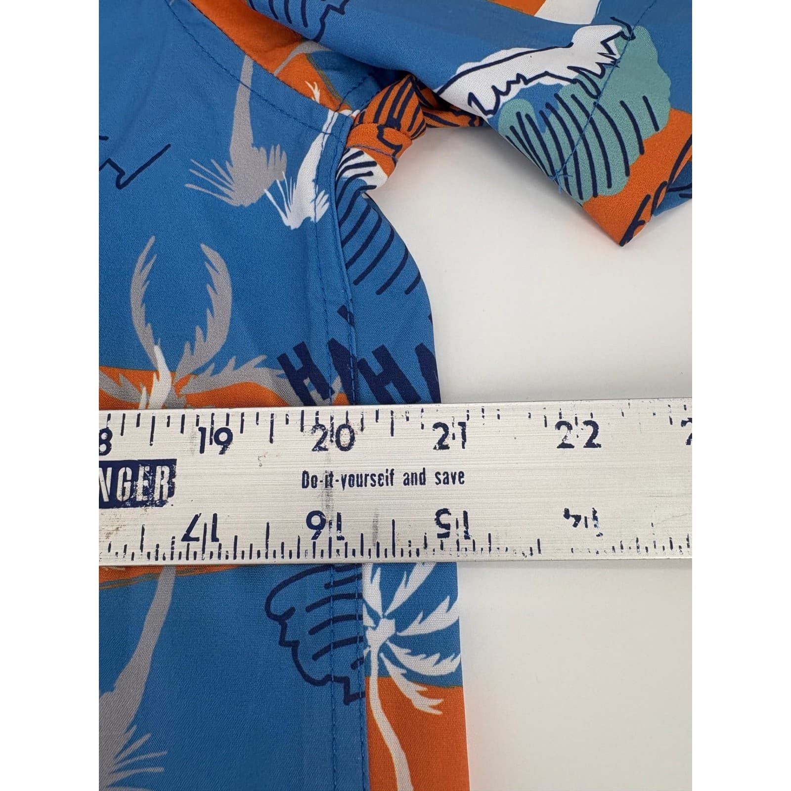 Dixxon Flannel Company Mens Aloha Shirt Surfer Wave Graphic Blue Orange M - Thumbnail 9