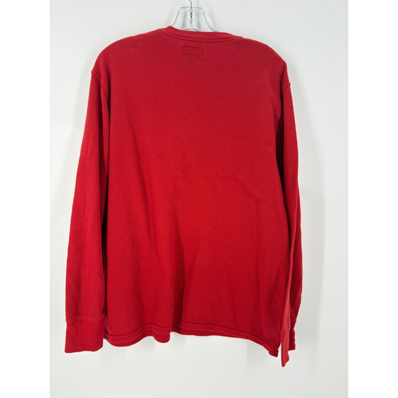 Polo Ralph Lauren Mens Red Waffle Knit Long Sleeve Crew Neck T Shirt XL - Thumbnail 3