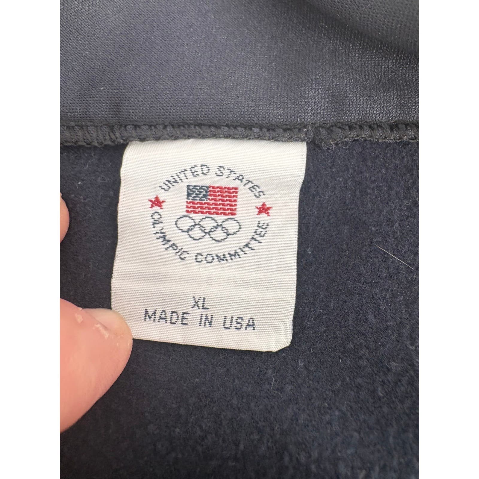 USA Olympics Full Zip Track Jacket Mens XL Patriotic Coat Made in USA - Thumbnail 3