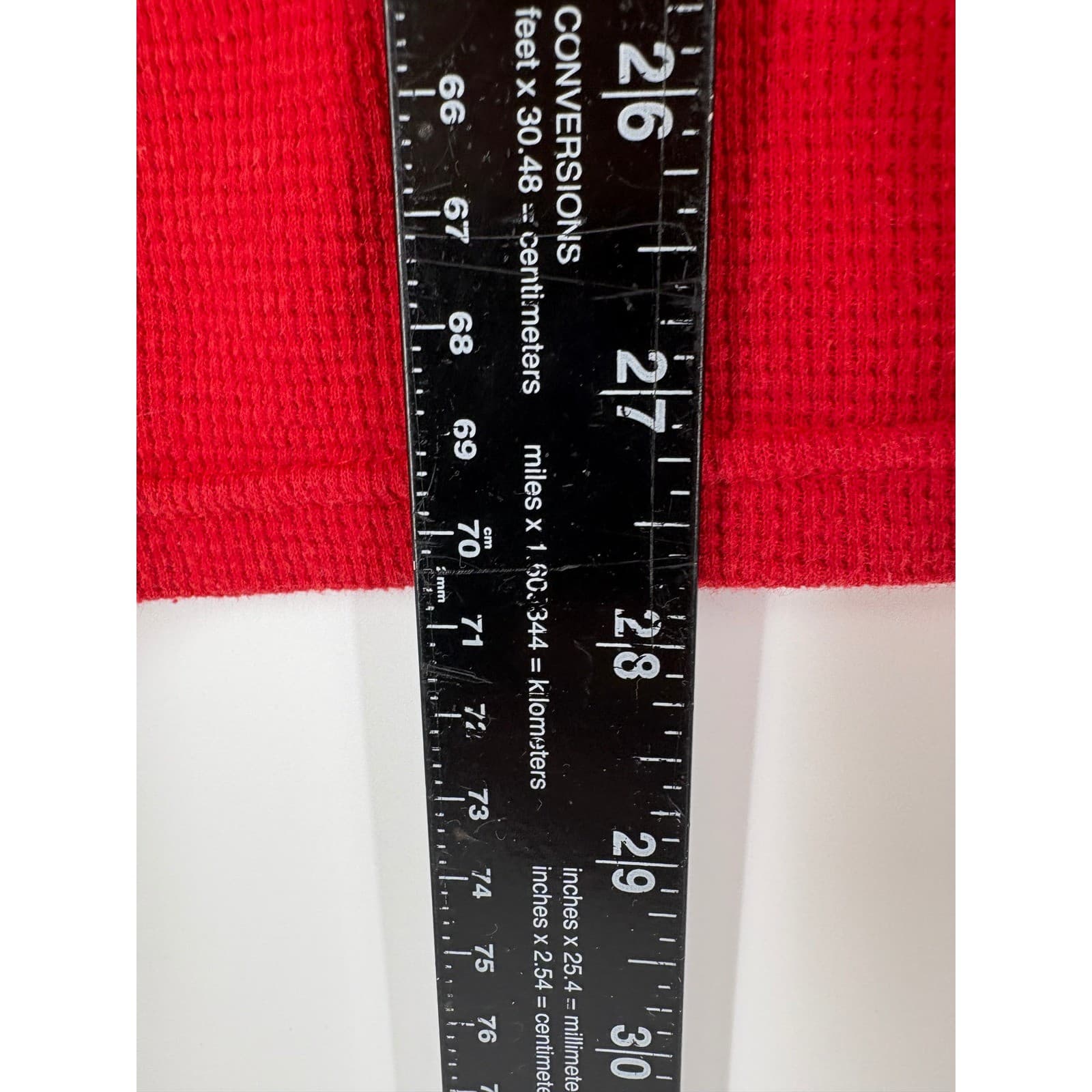 Polo Ralph Lauren Mens Red Waffle Knit Long Sleeve Crew Neck T Shirt XL - Thumbnail 2