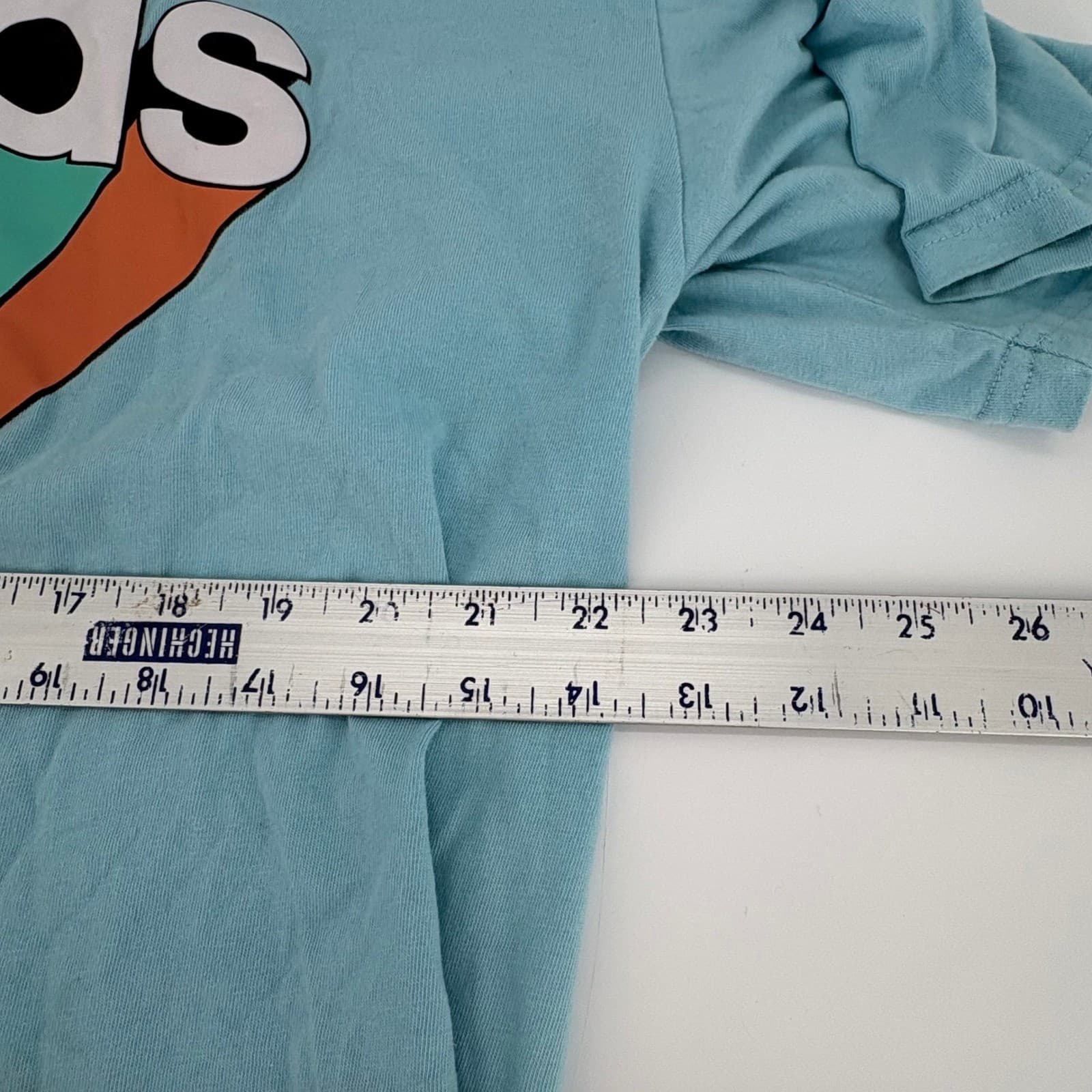 Adidas Womens XL Blue T Shirt Colorful Logo Short Sleeve Casual Top - Thumbnail 4