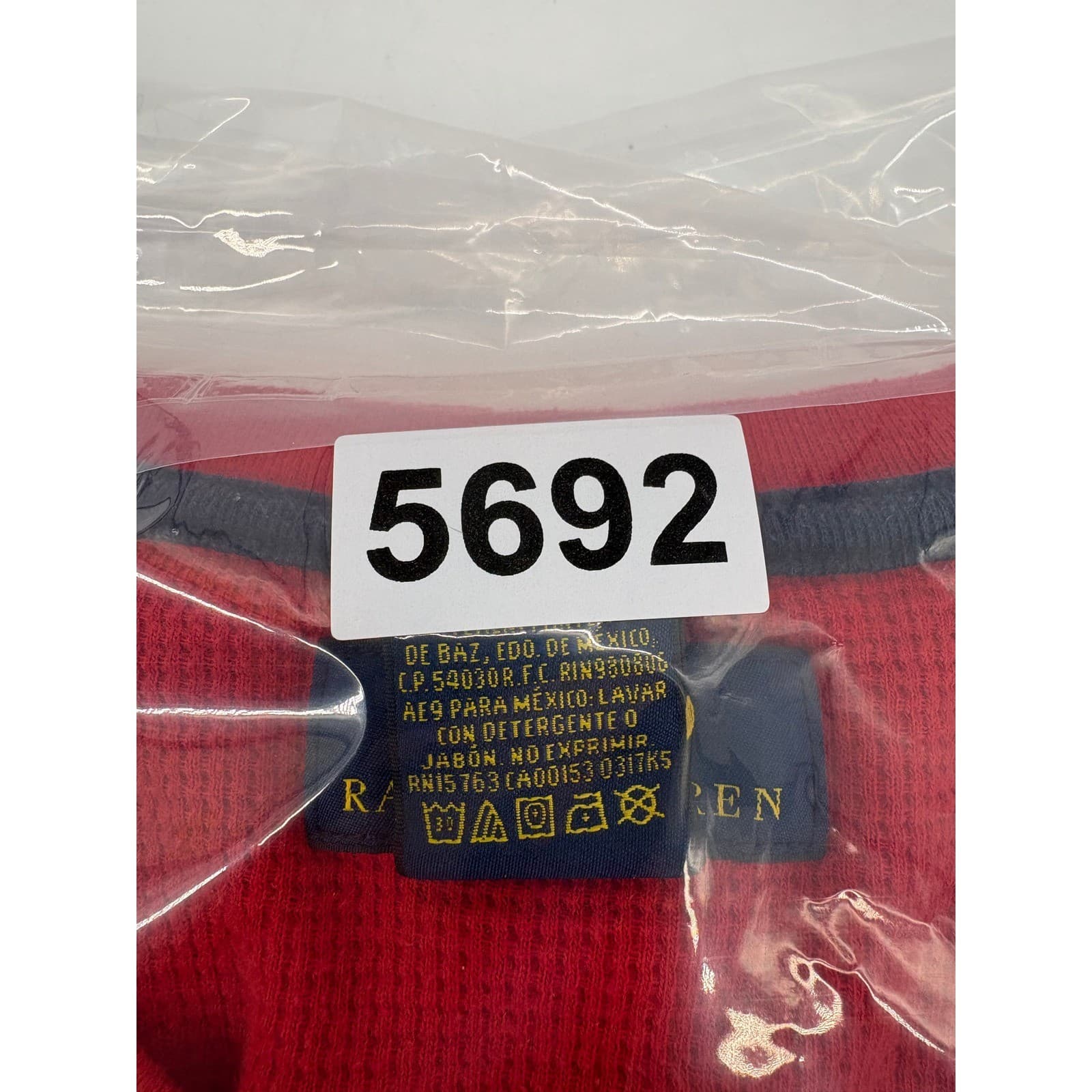 Polo Ralph Lauren Mens Red Waffle Knit Long Sleeve Crew Neck T Shirt XL - Thumbnail 7