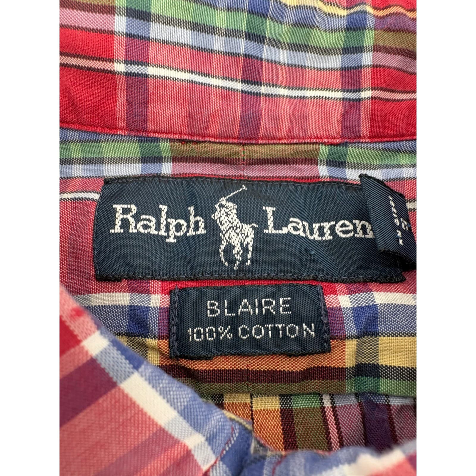 Ralph Lauren Blaire Mens XXL Button Down Shirt Red Plaid Long Sleeve Cotton - Thumbnail 2