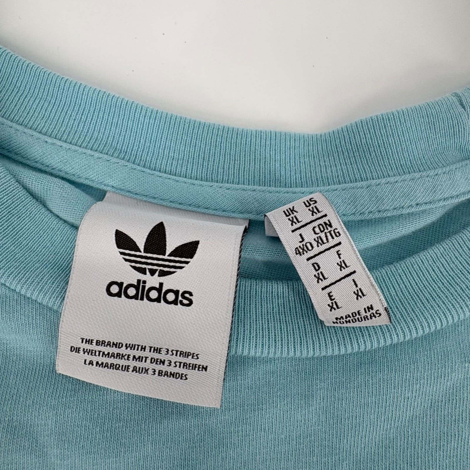 Adidas Womens XL Blue T Shirt Colorful Logo Short Sleeve Casual Top - Thumbnail 3
