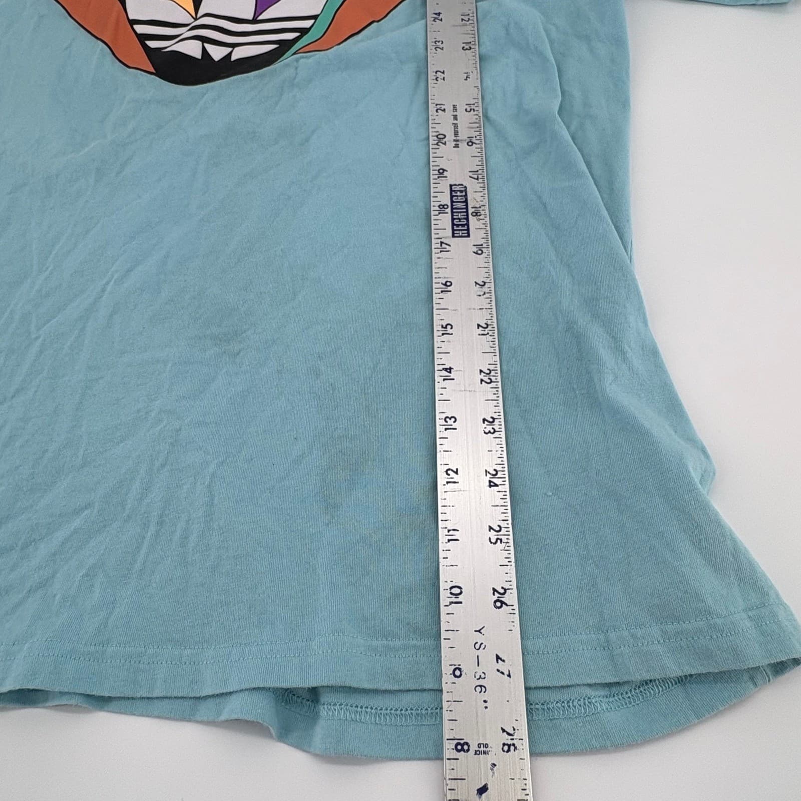 Adidas Womens XL Blue T Shirt Colorful Logo Short Sleeve Casual Top - Thumbnail 5