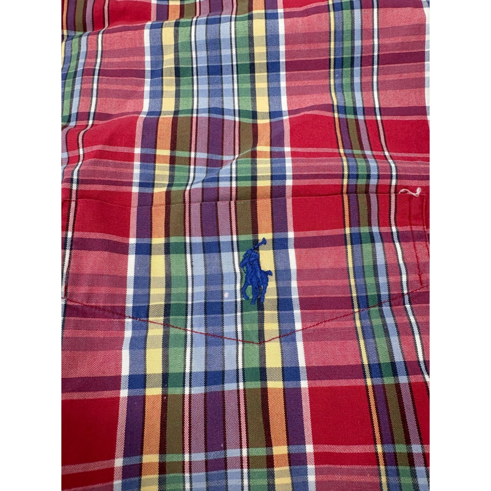 Ralph Lauren Blaire Mens XXL Button Down Shirt Red Plaid Long Sleeve Cotton - Thumbnail 4